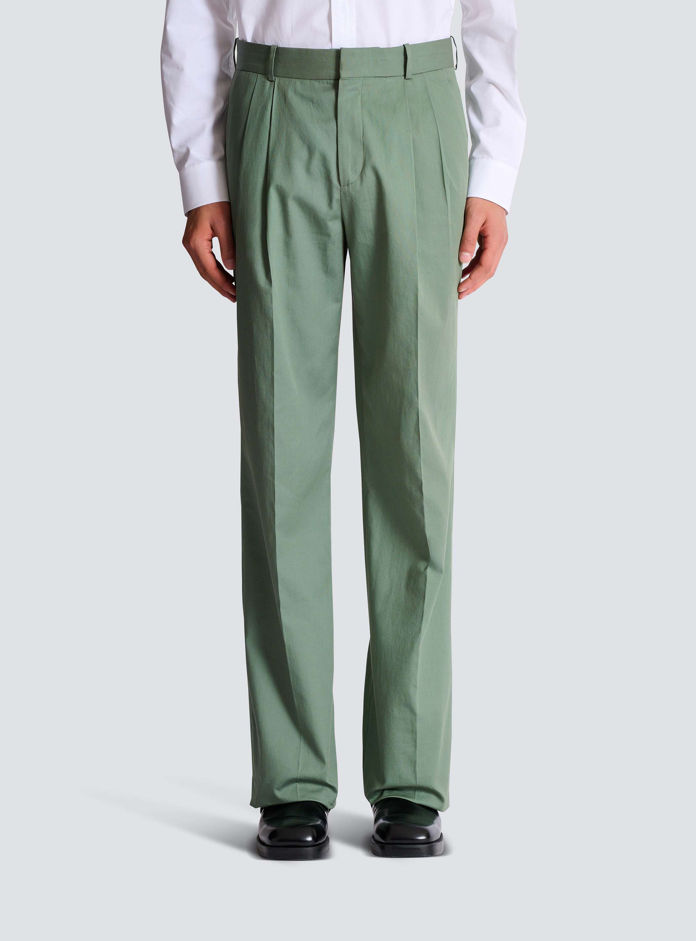 Bundfaltenhose aus Baumwolle