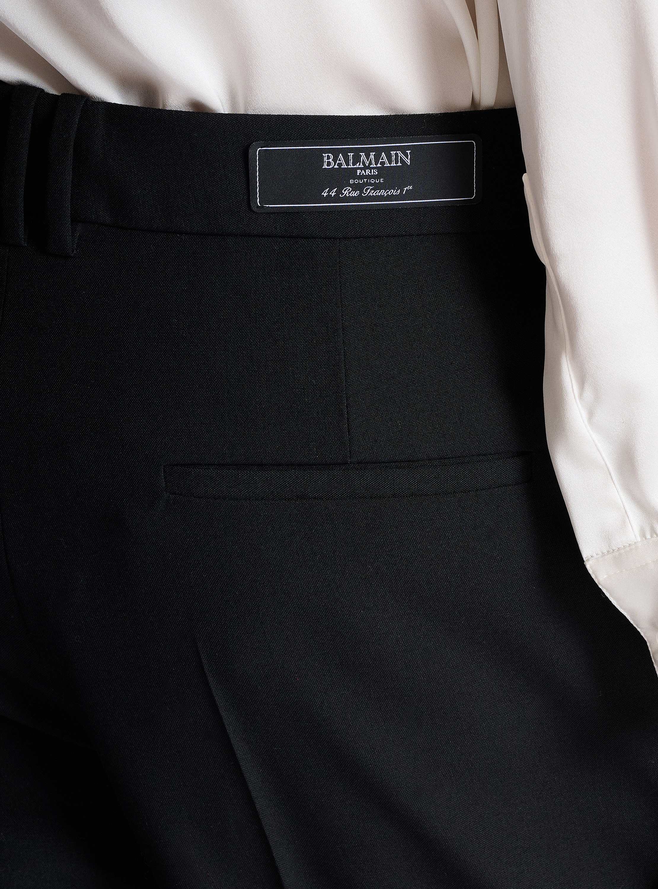 Pleated wool trousers with Sand Effect embroidery