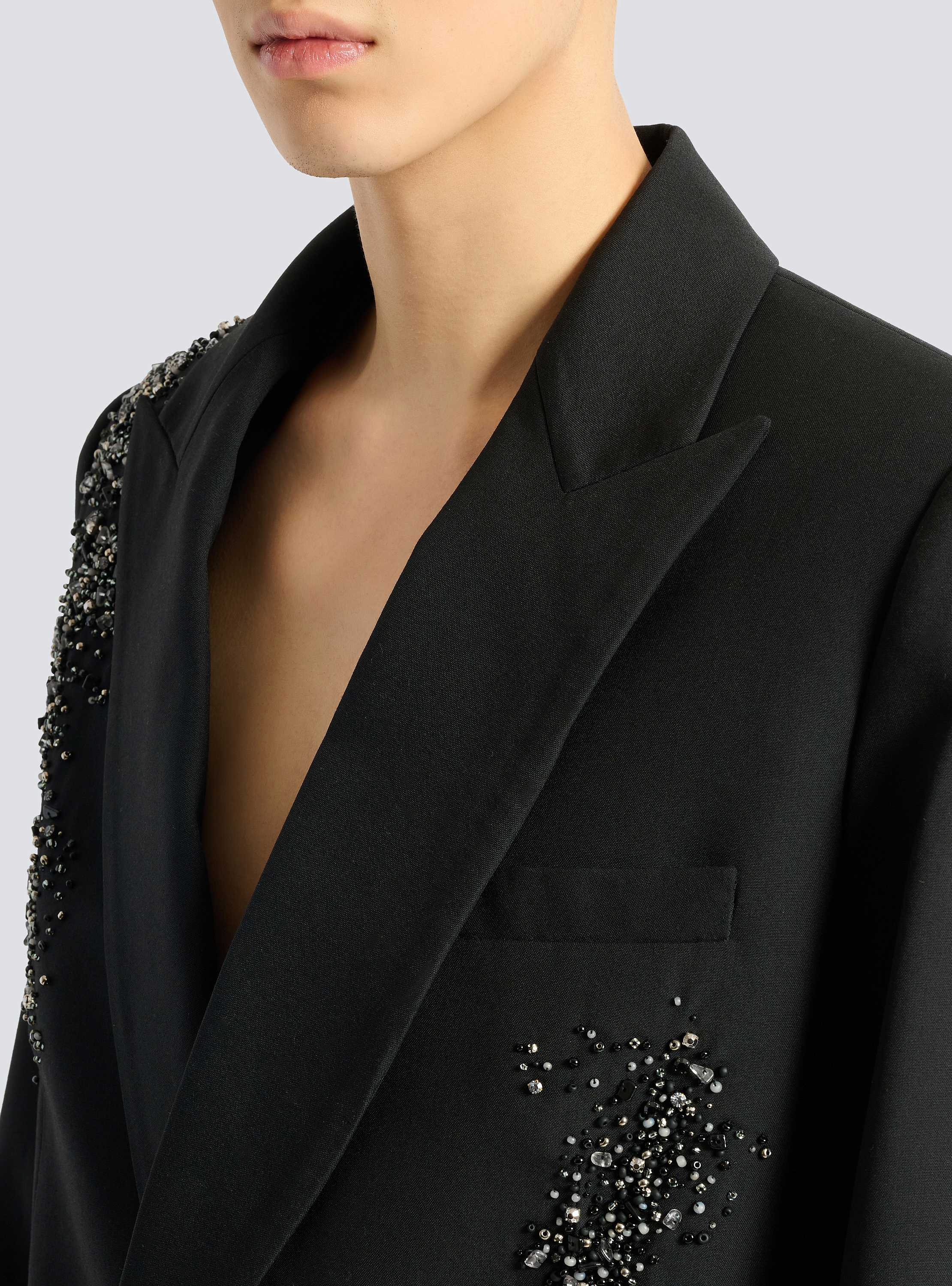 Wool blazer with Sand Effect Amethyst embroidery