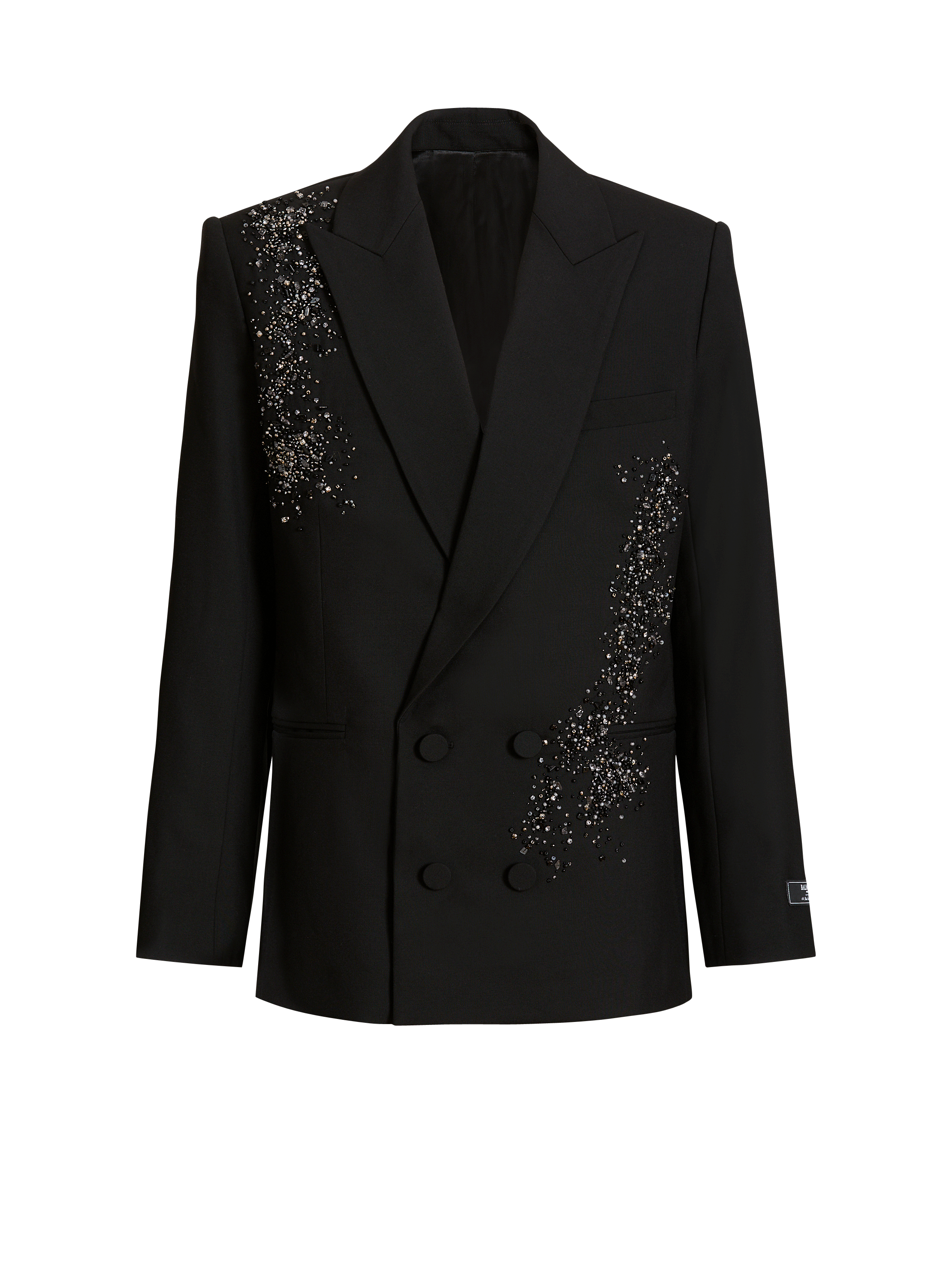 Wool blazer with Sand Effect Amethyst embroidery