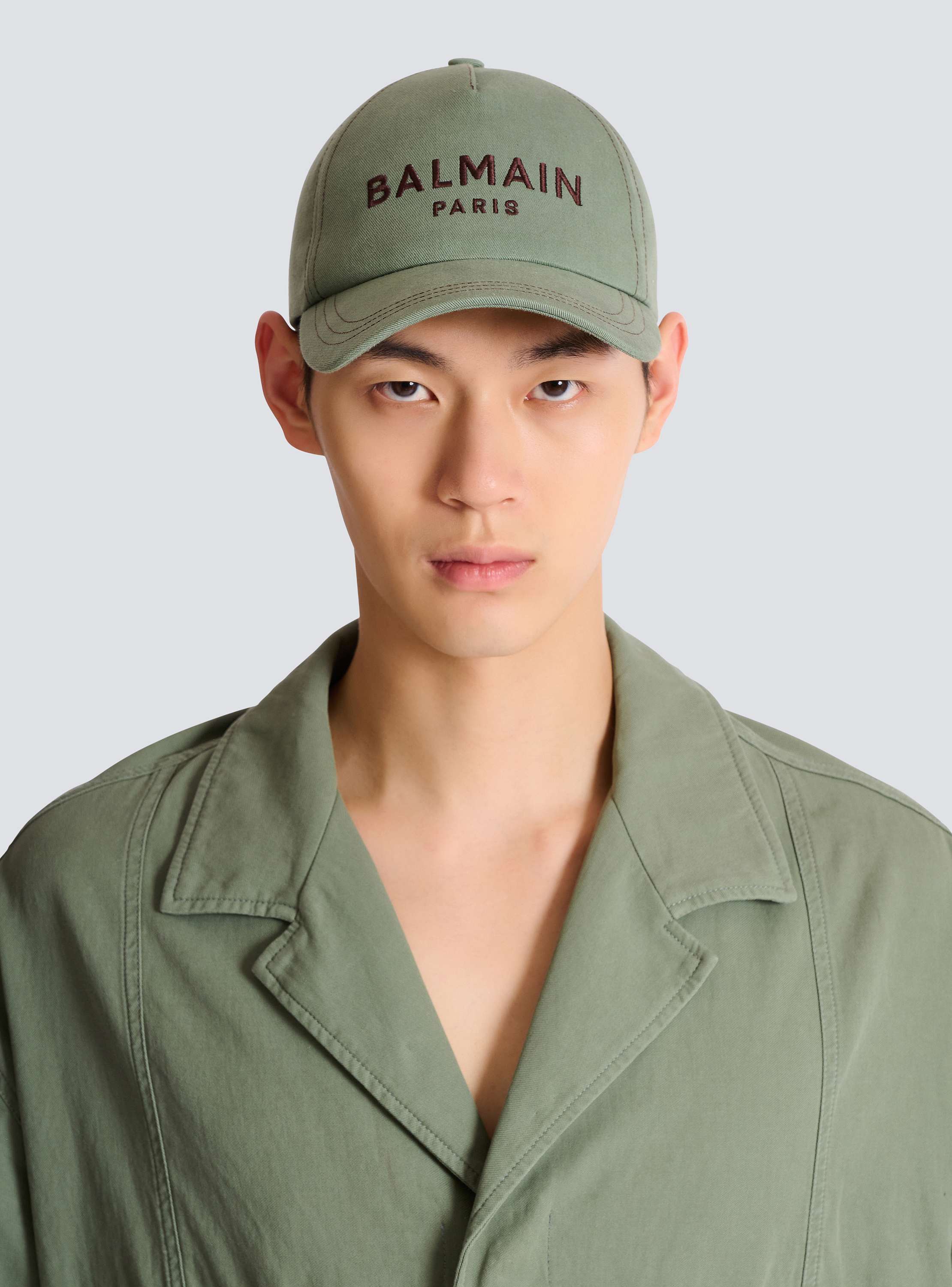Cotton cap with Balmain Paris embroidery