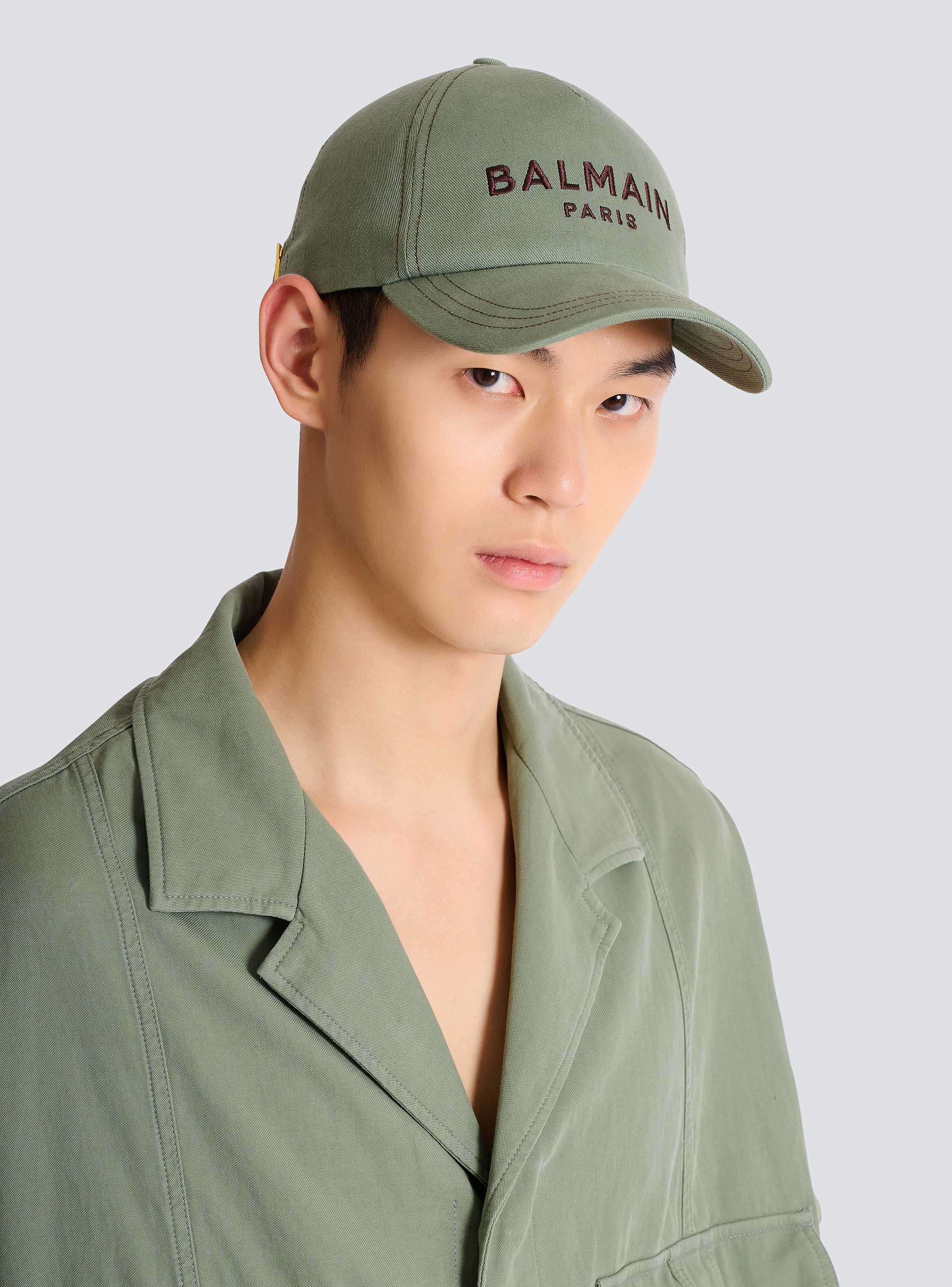 Cotton cap with Balmain Paris embroidery