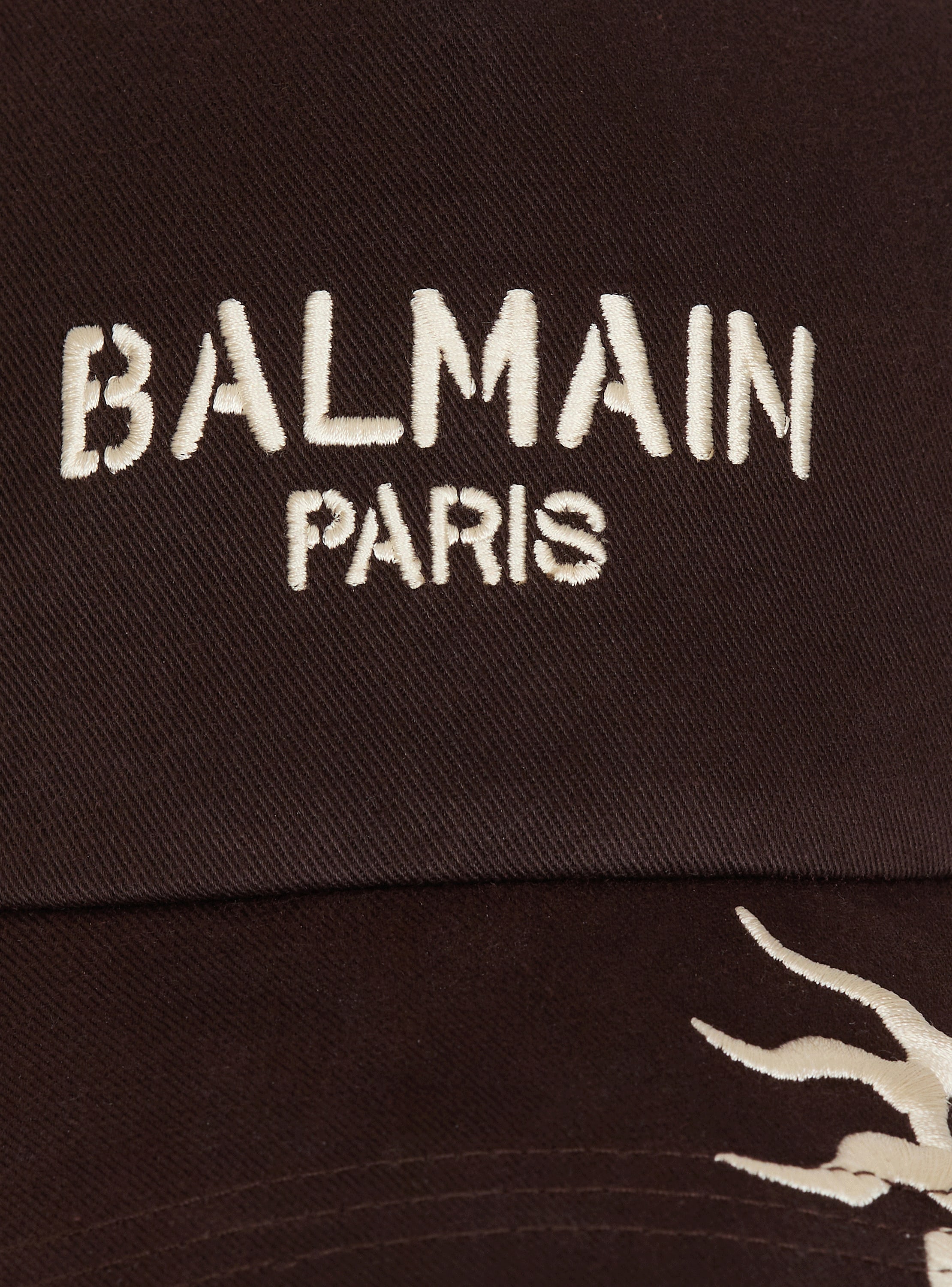 Cotton cap with Balmain Paris and Sun embroidery