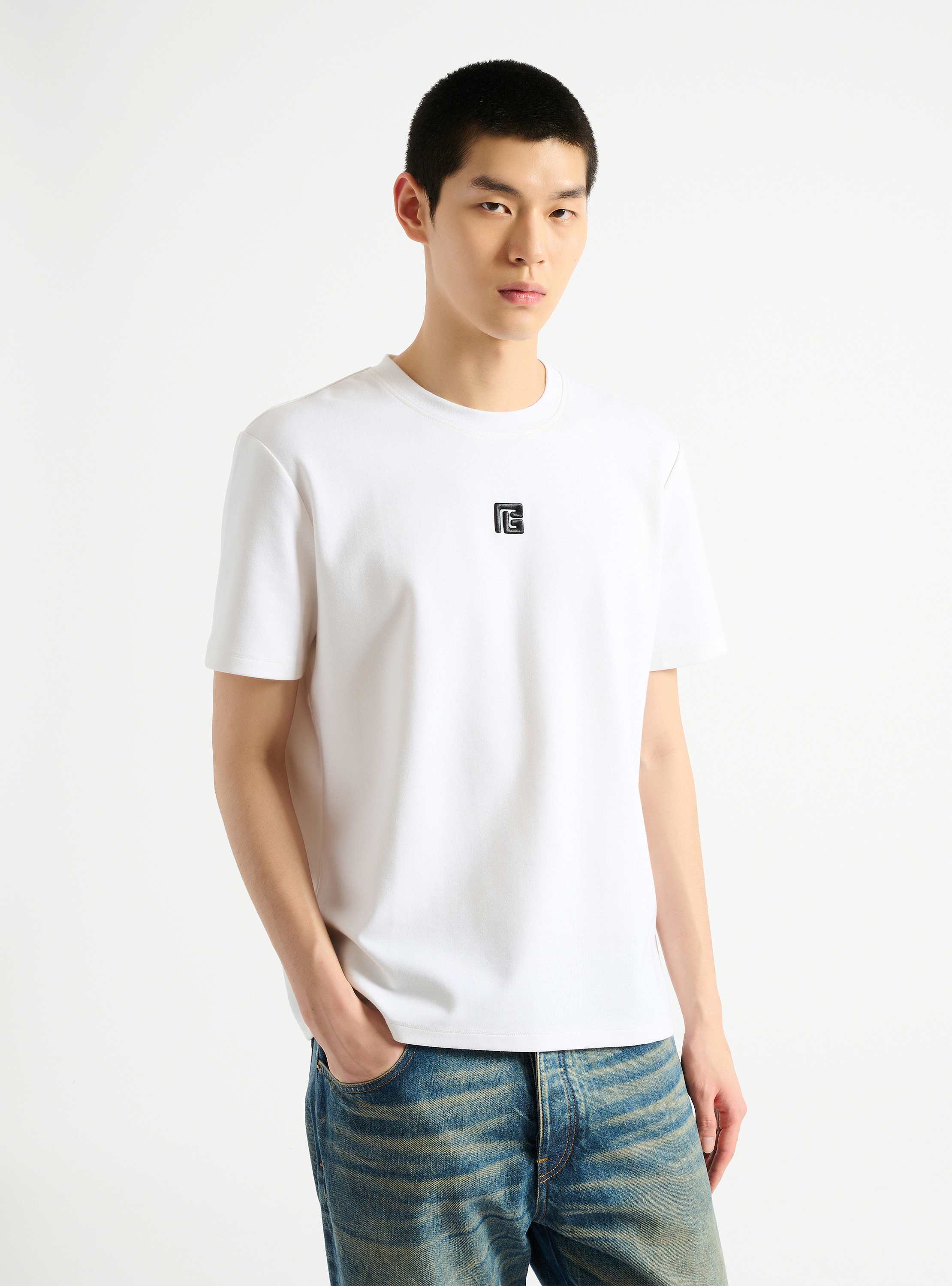 T-shirt with embroidered logo