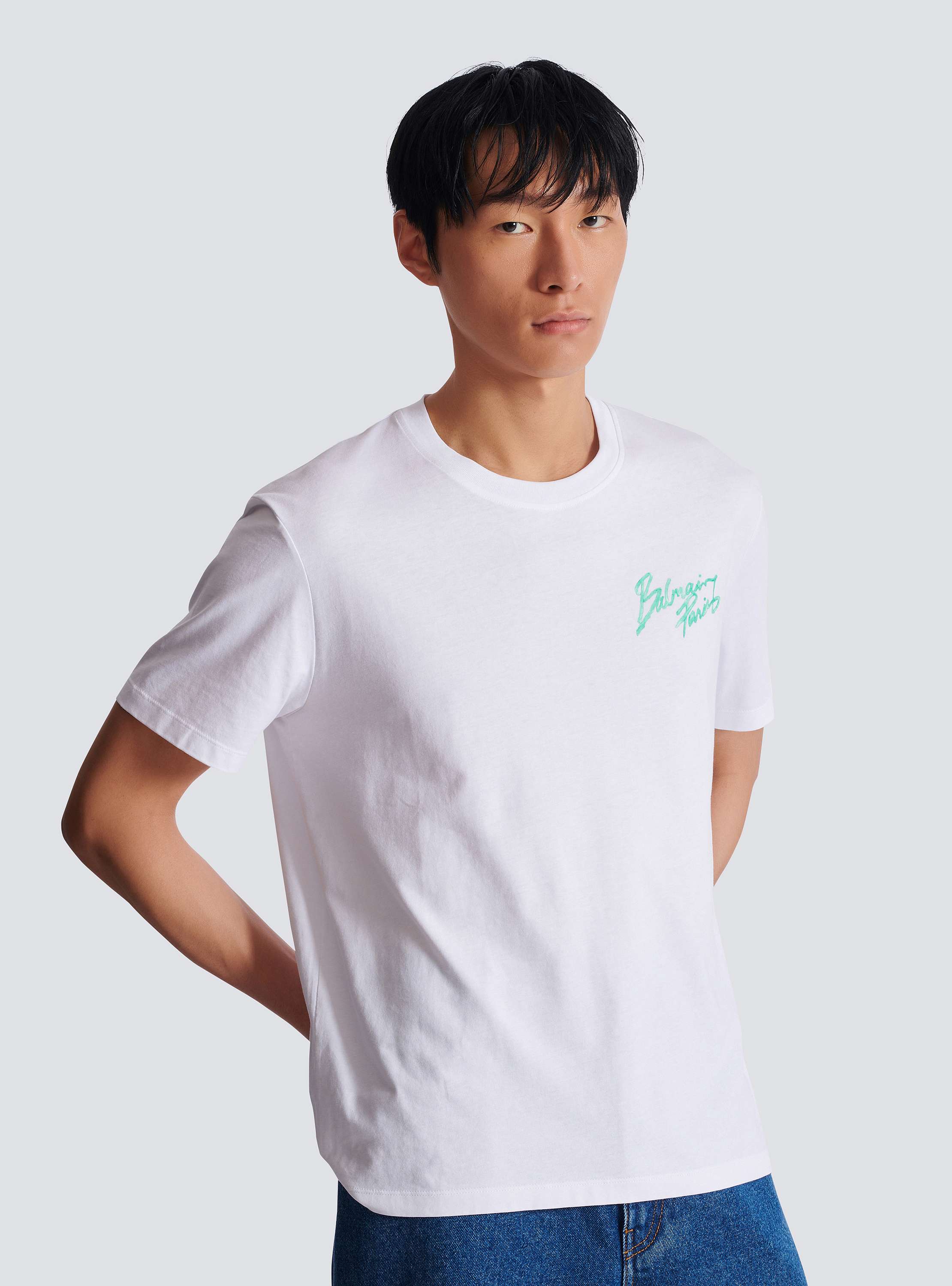 T-shirt with Balmain Paris Brush print