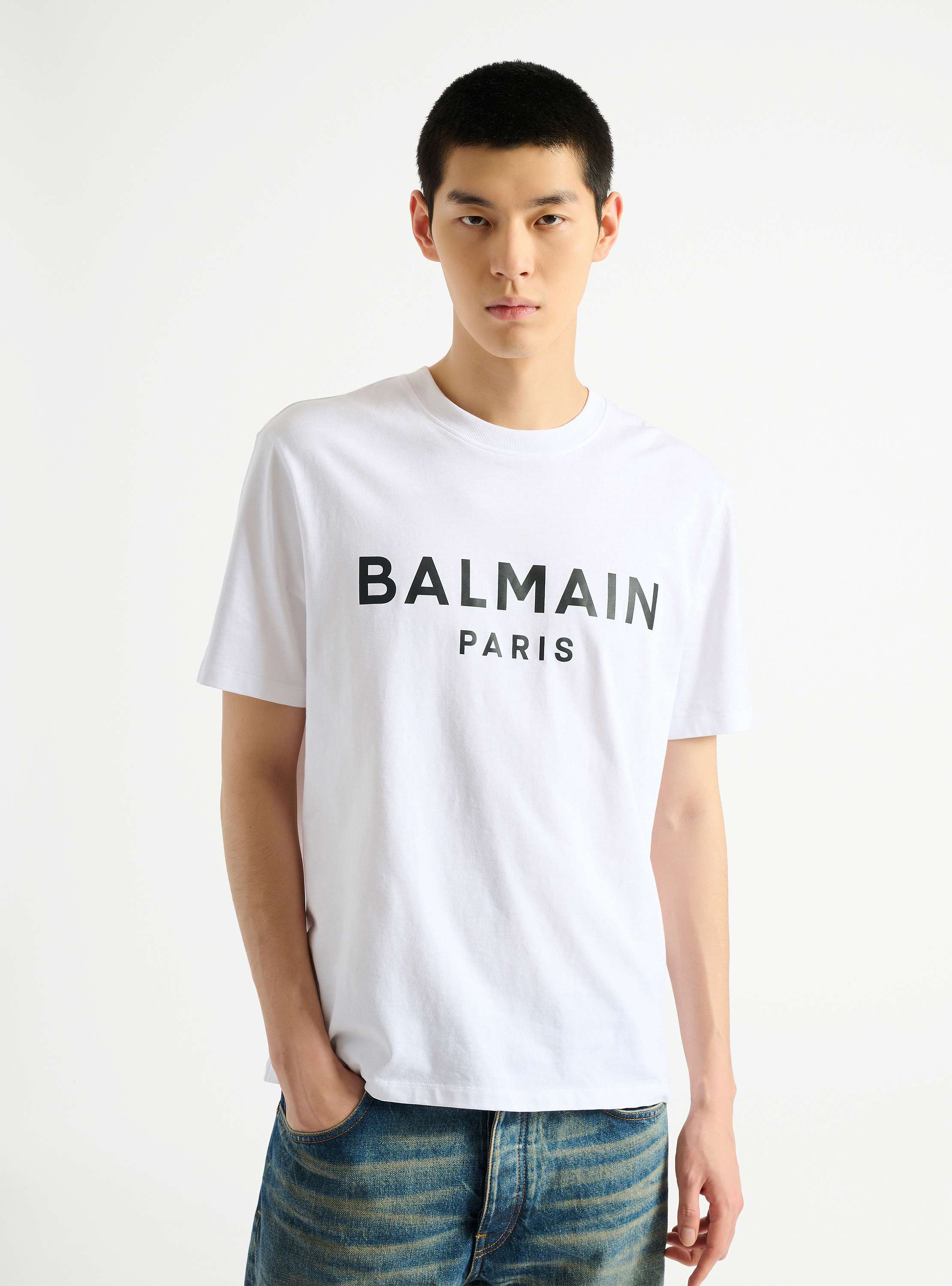 T-shirt imprim&eacute; Balmain paris