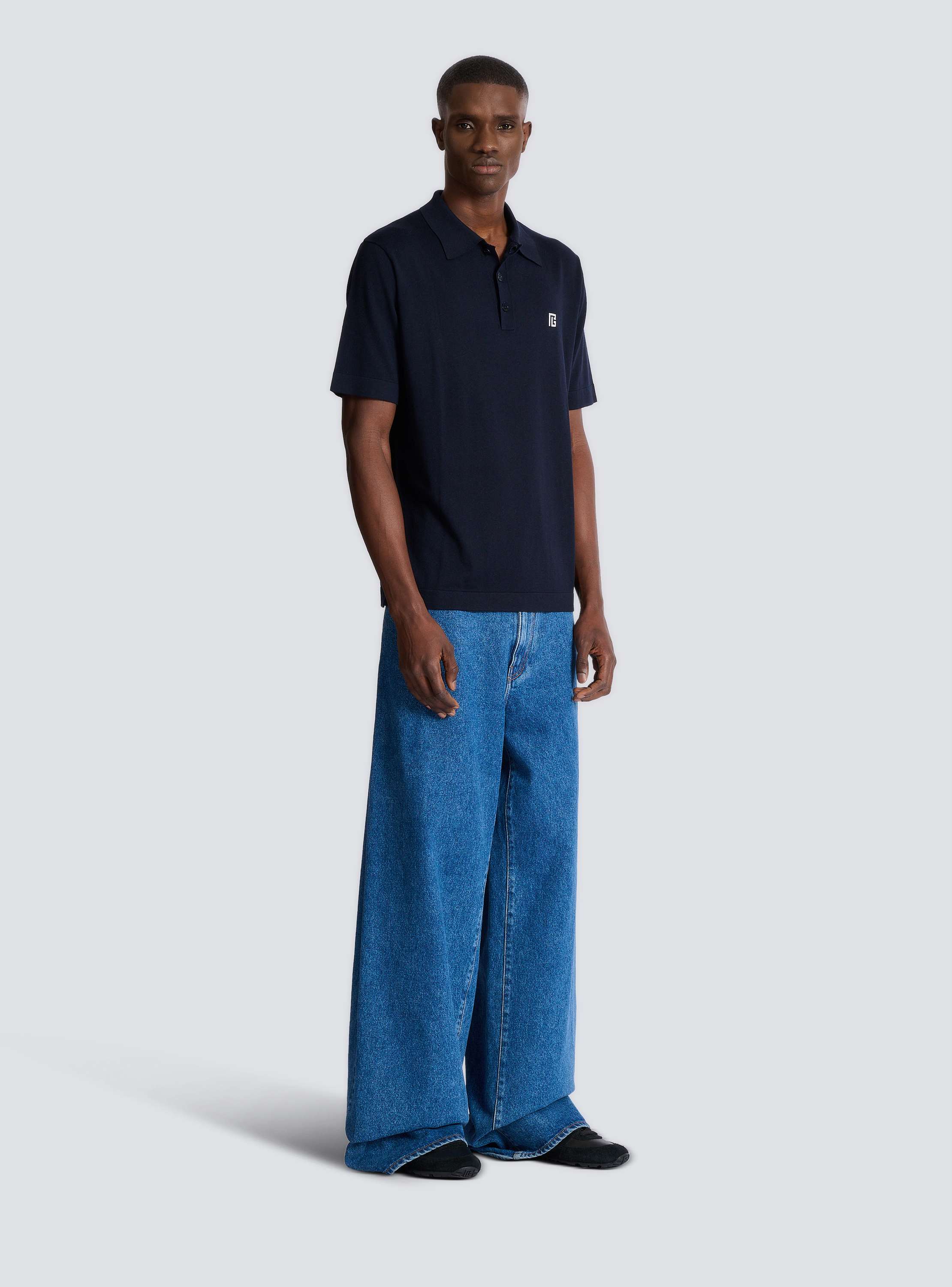 Embroidered cotton polo