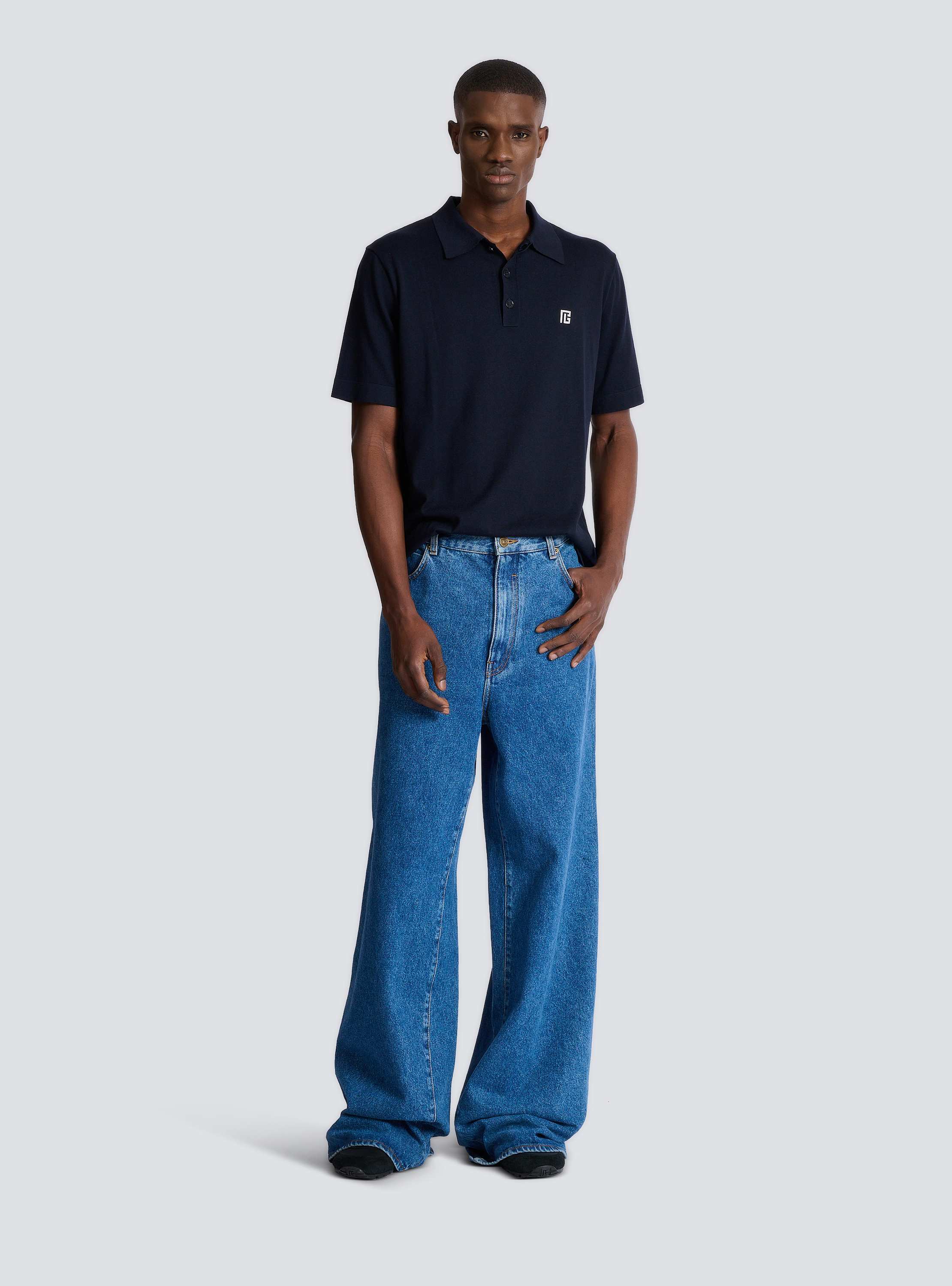 Embroidered cotton polo