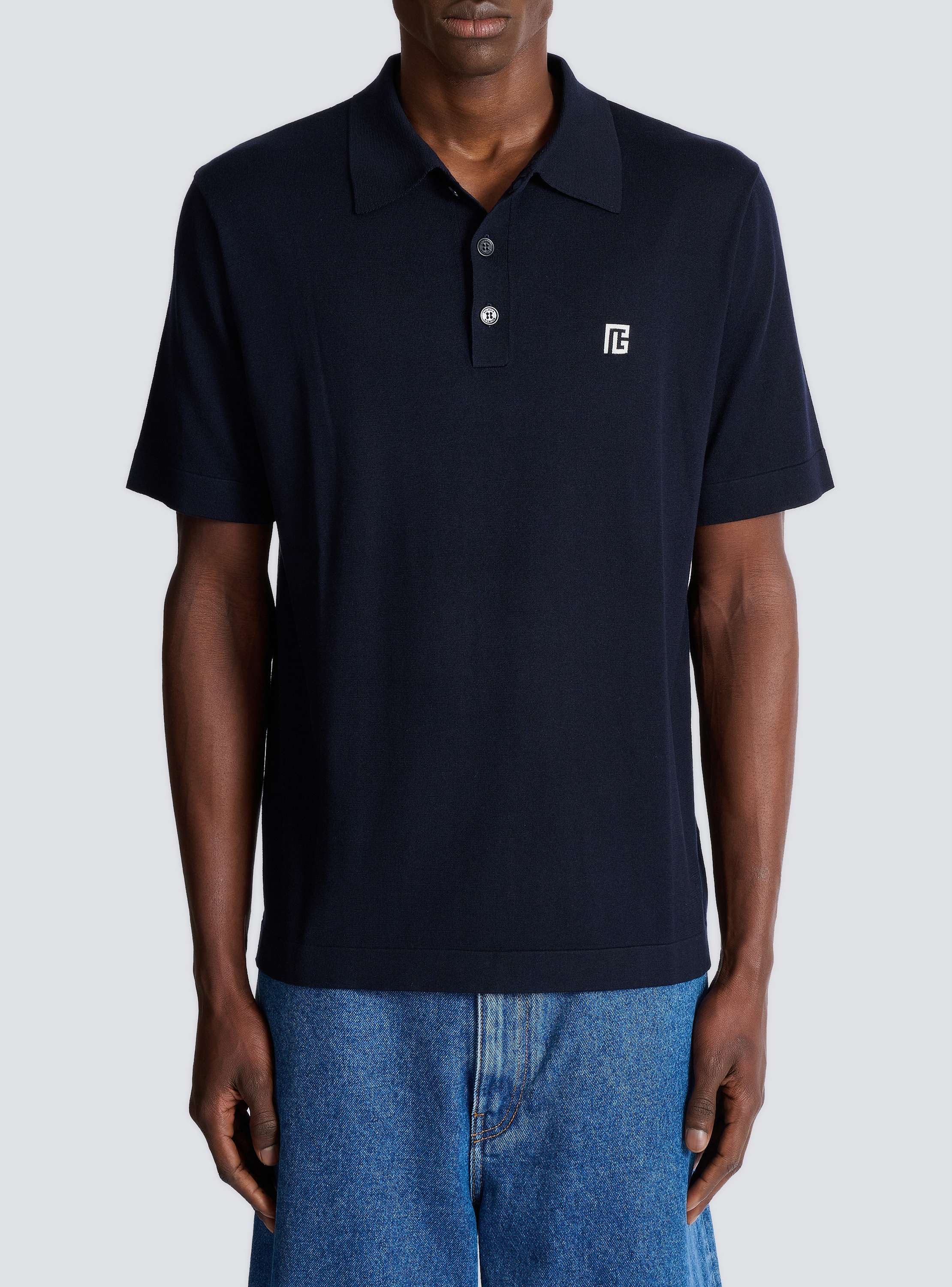 Embroidered cotton polo