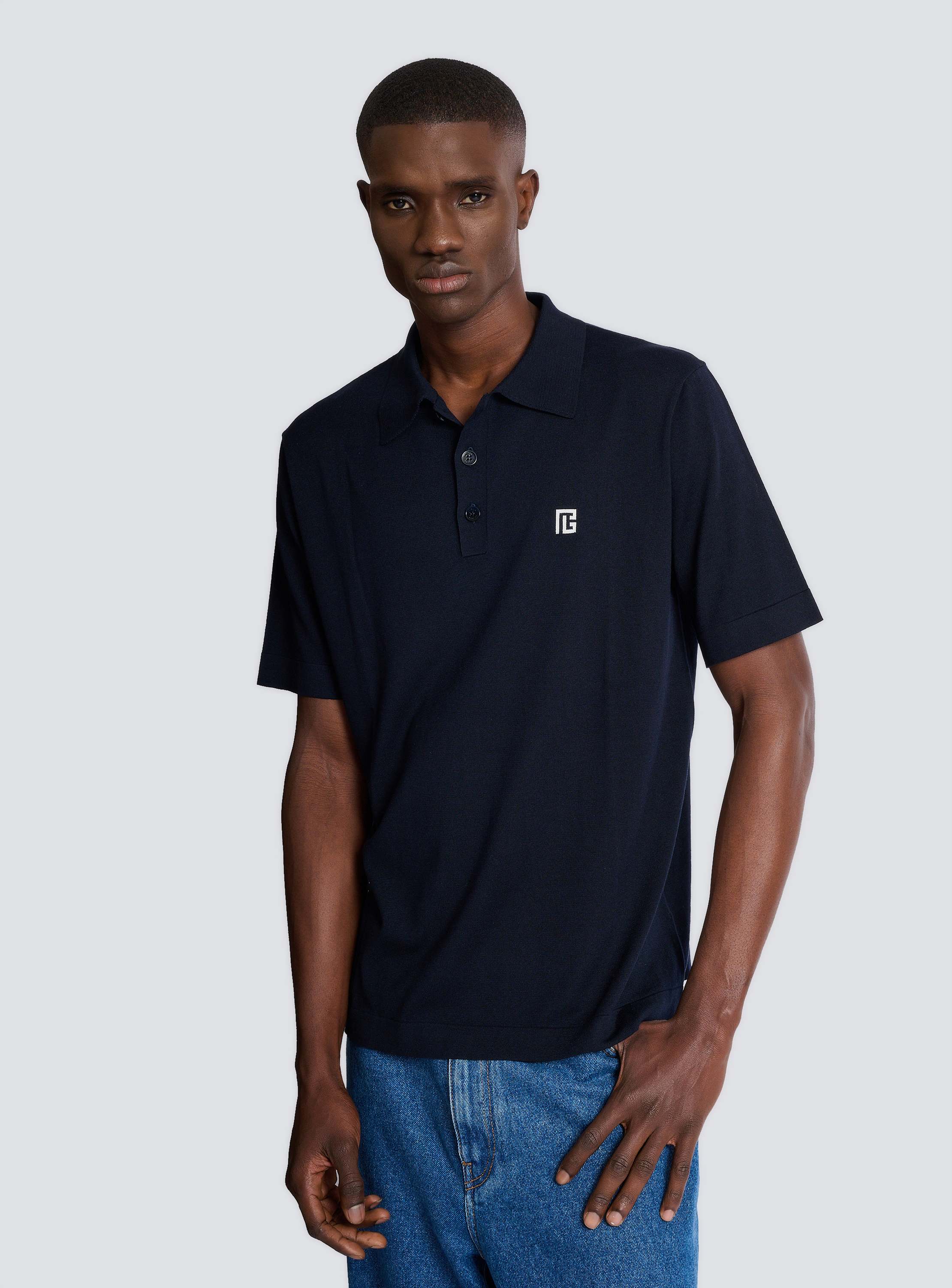 Embroidered cotton polo
