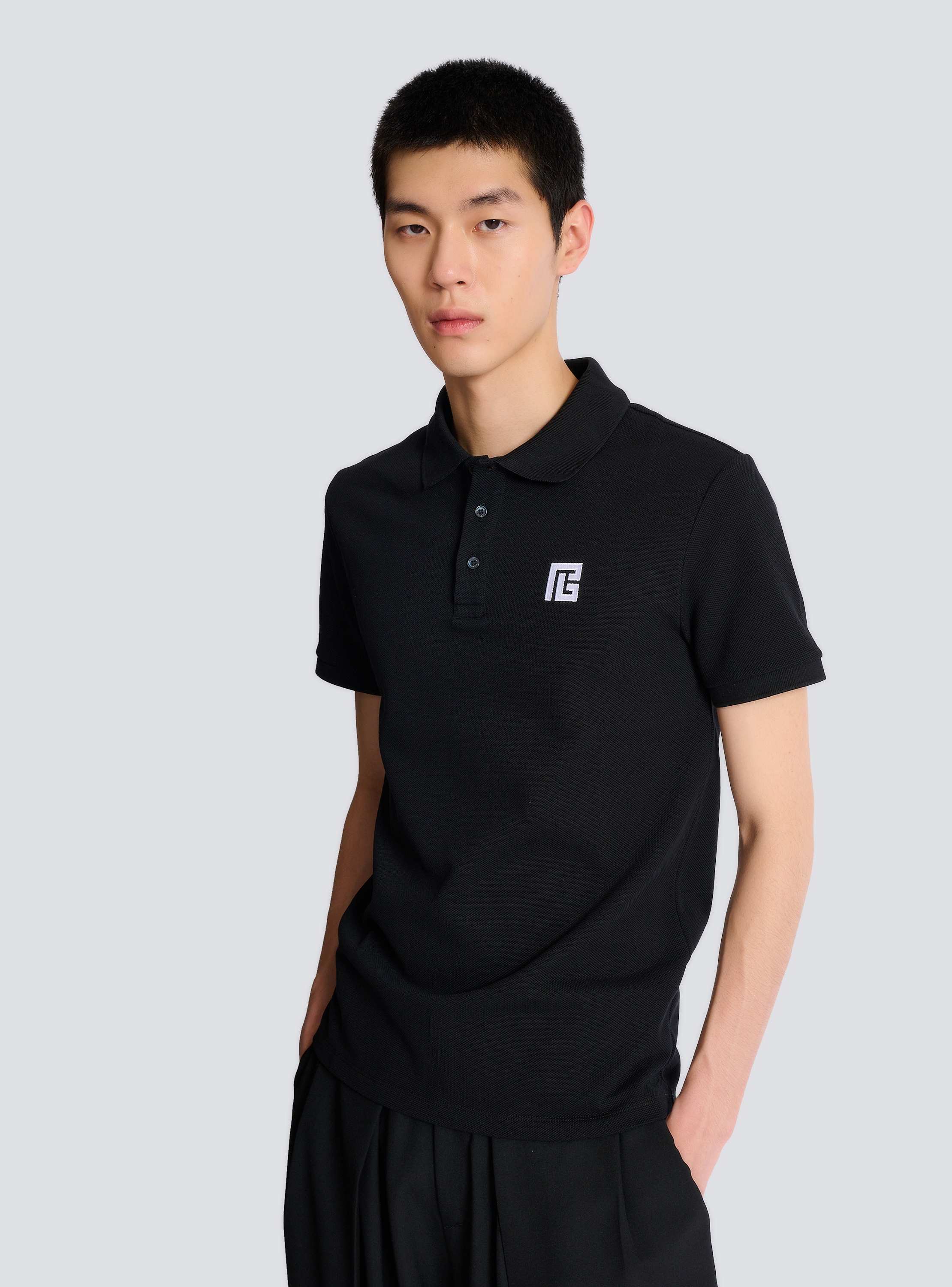 Embroidered cotton polo