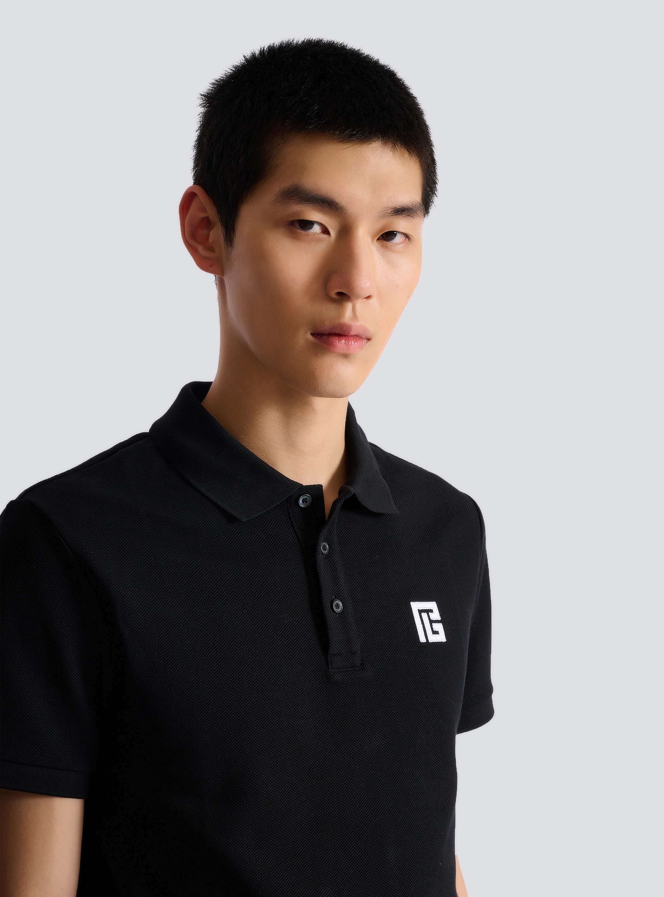 Embroidered cotton polo
