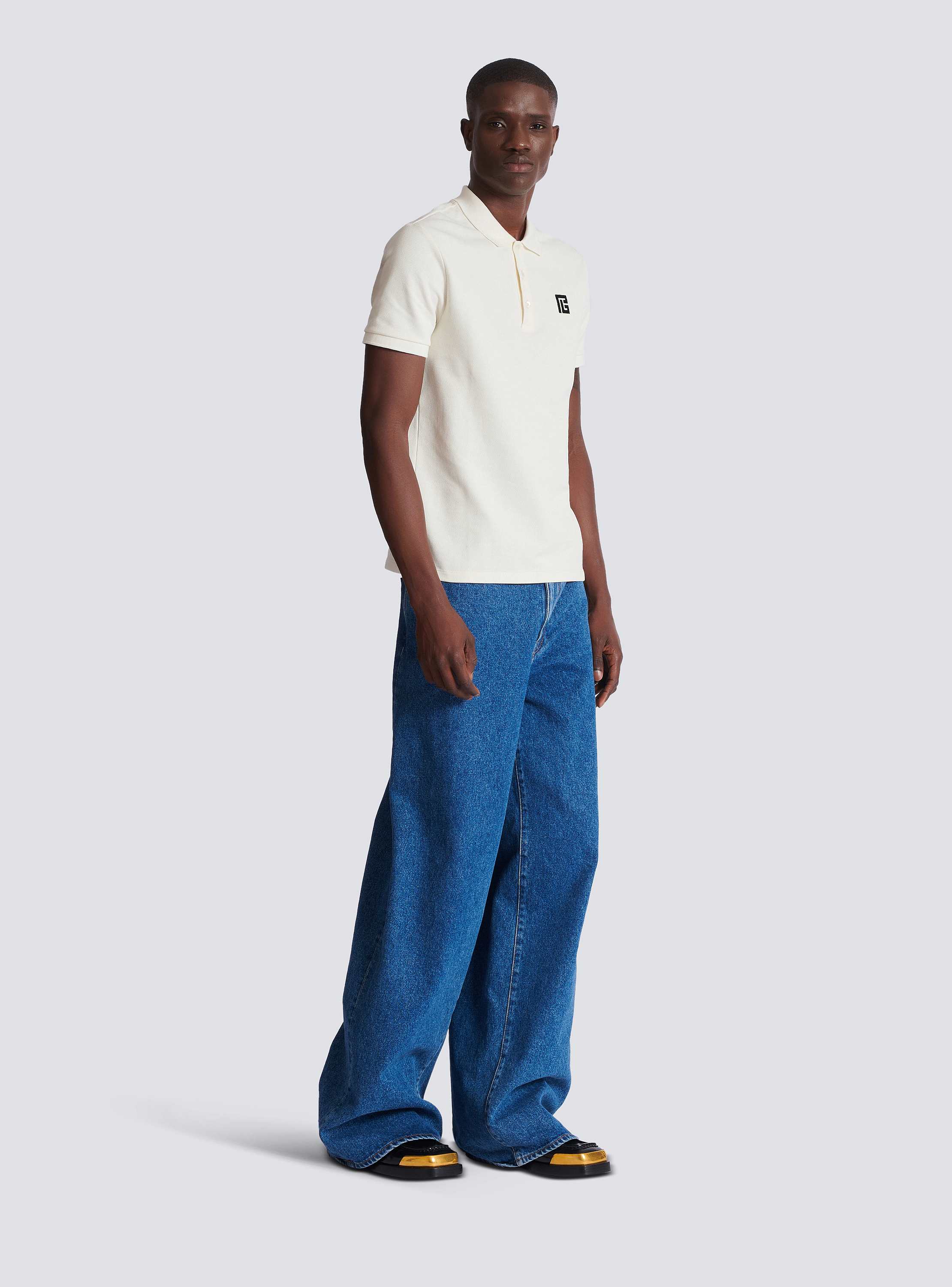 Embroidered cotton polo