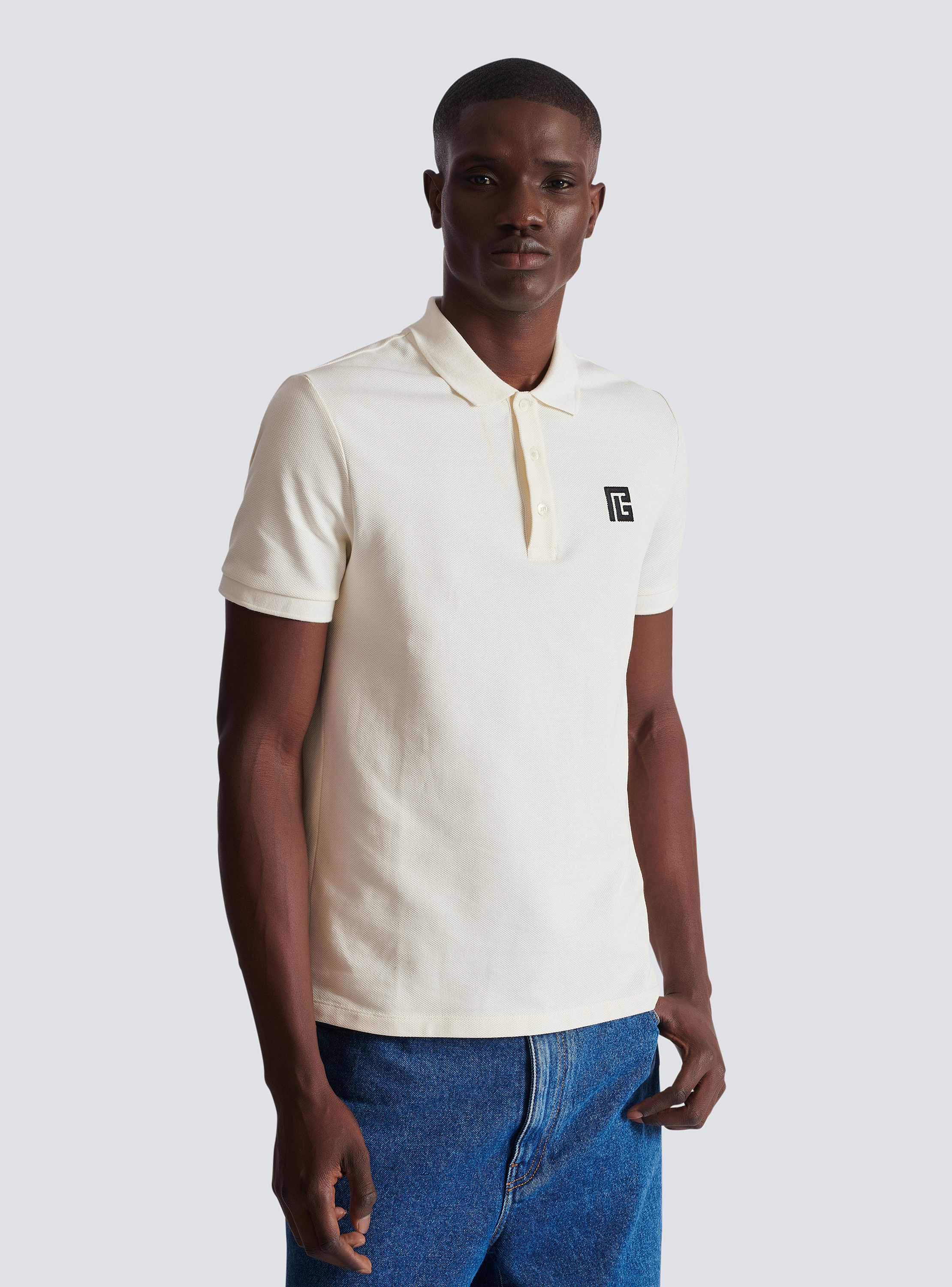 Embroidered cotton polo