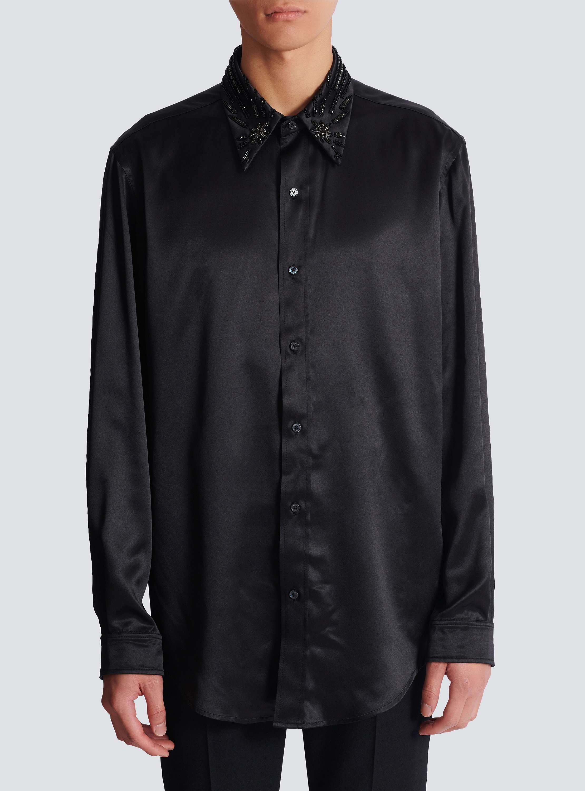 Silk shirt with crystals