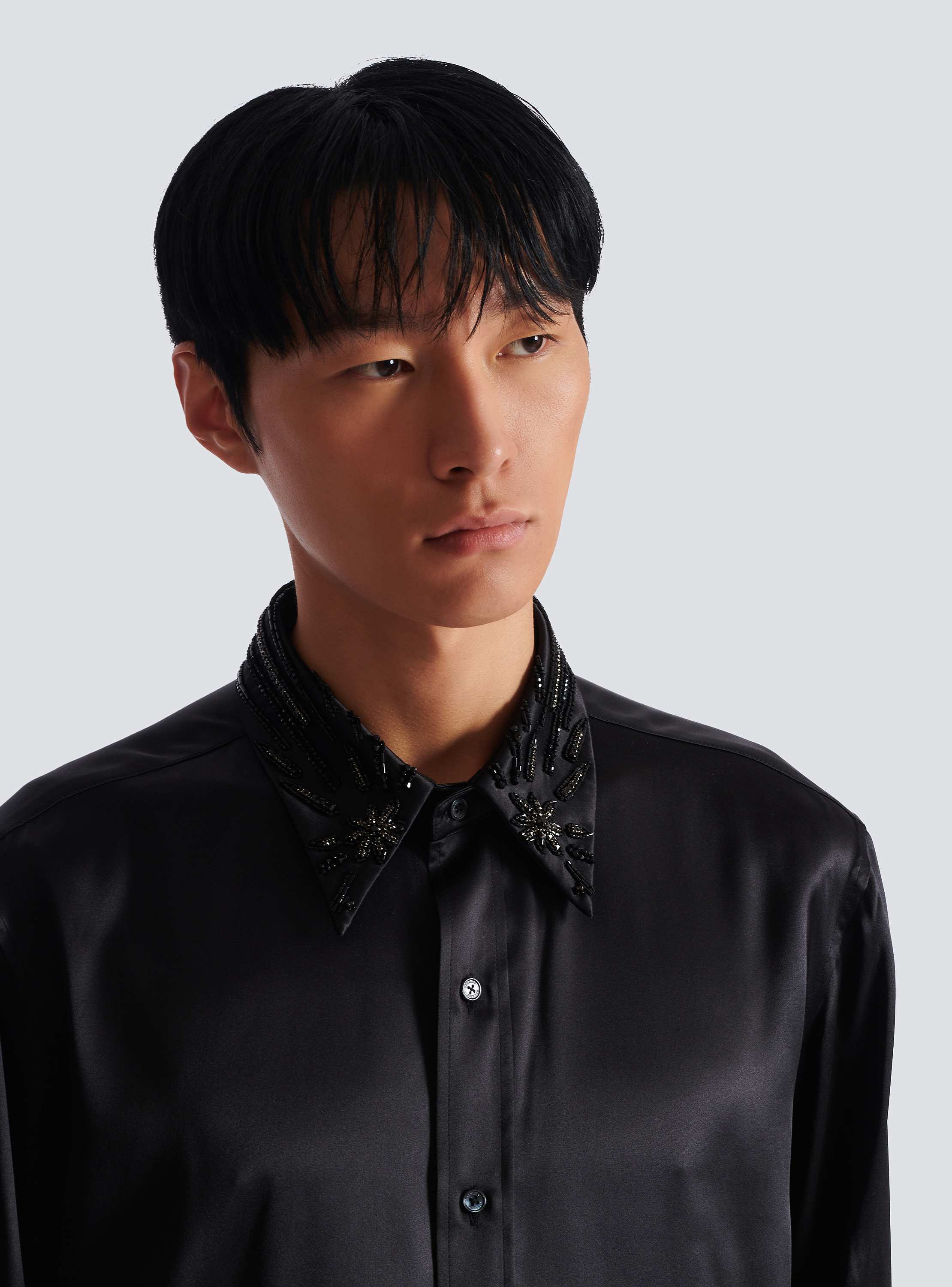 Silk shirt with crystals
