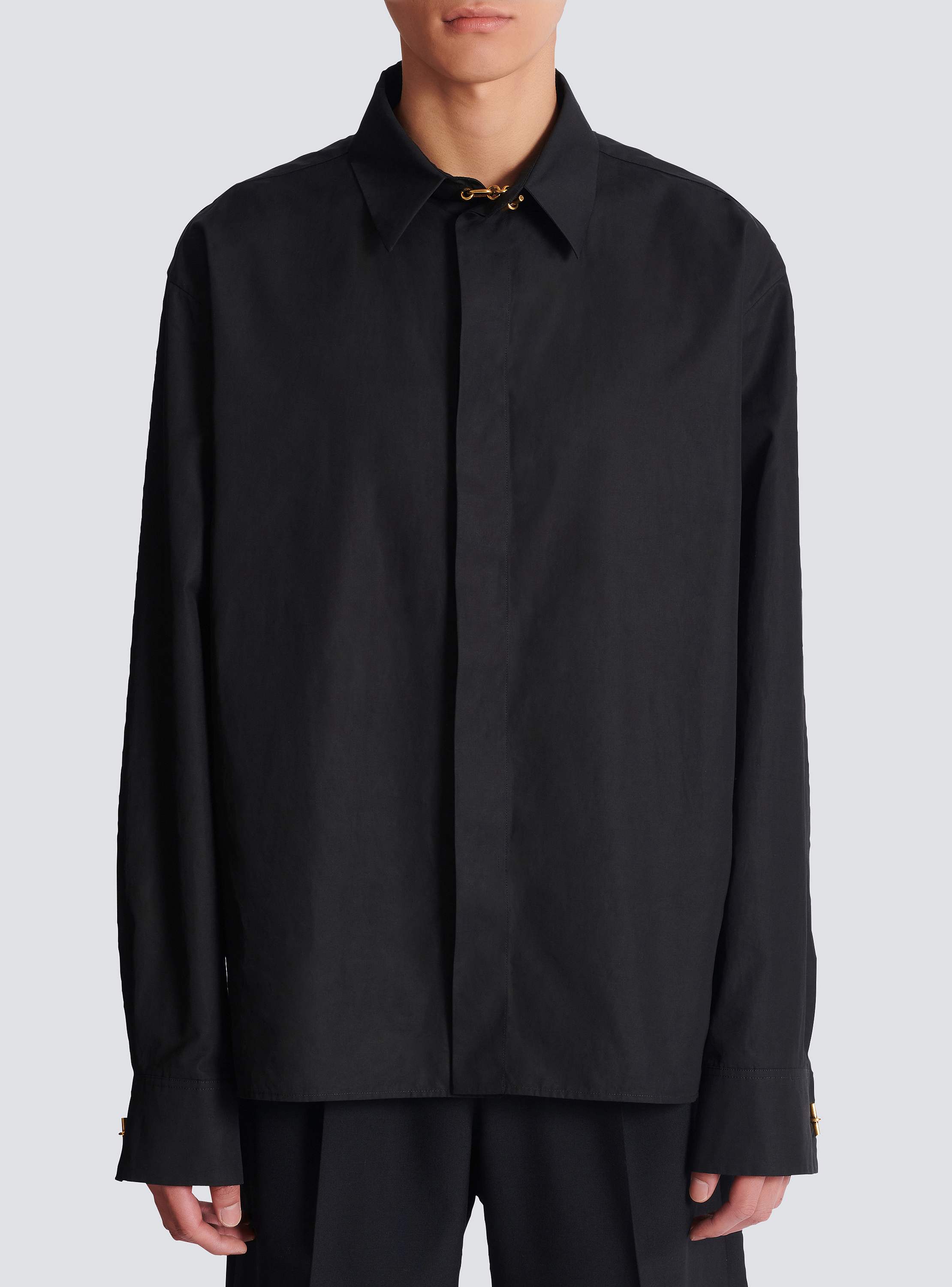 Asymmetric poplin shirt