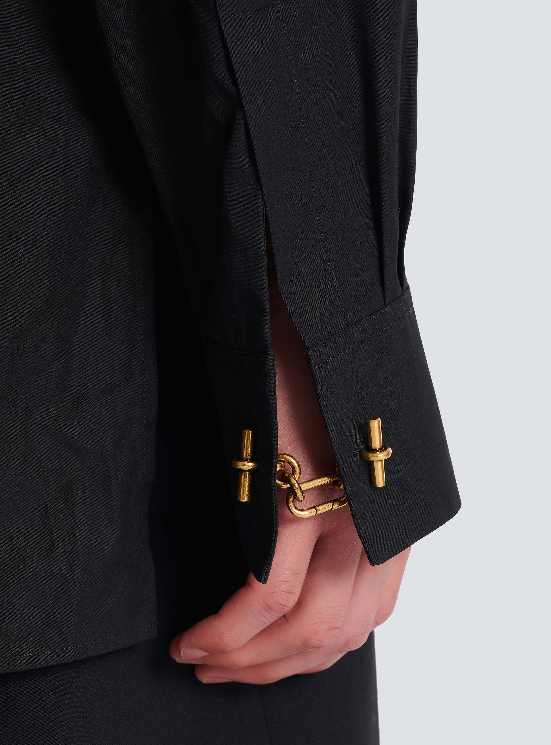 Asymmetric poplin shirt