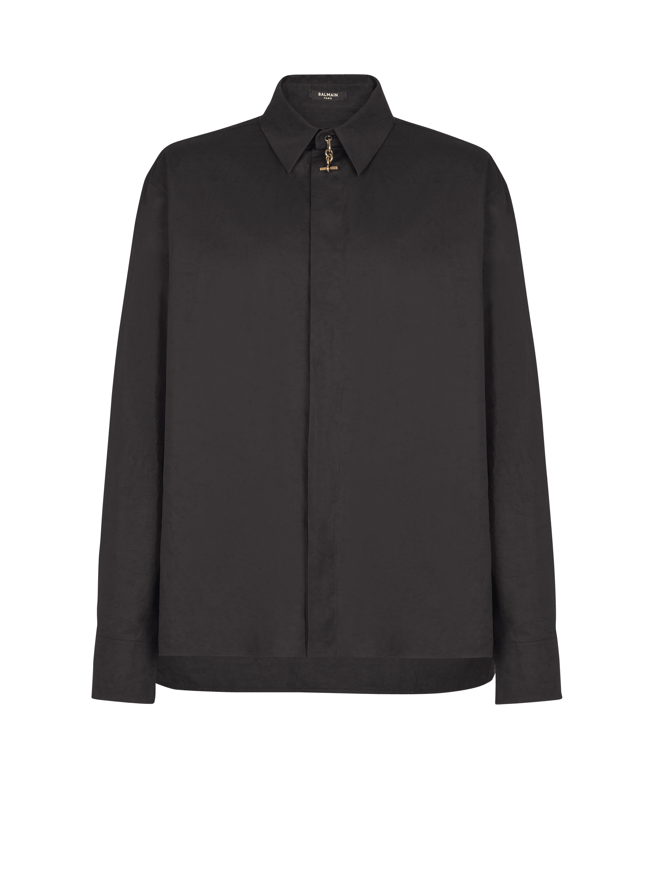 Asymmetric poplin shirt