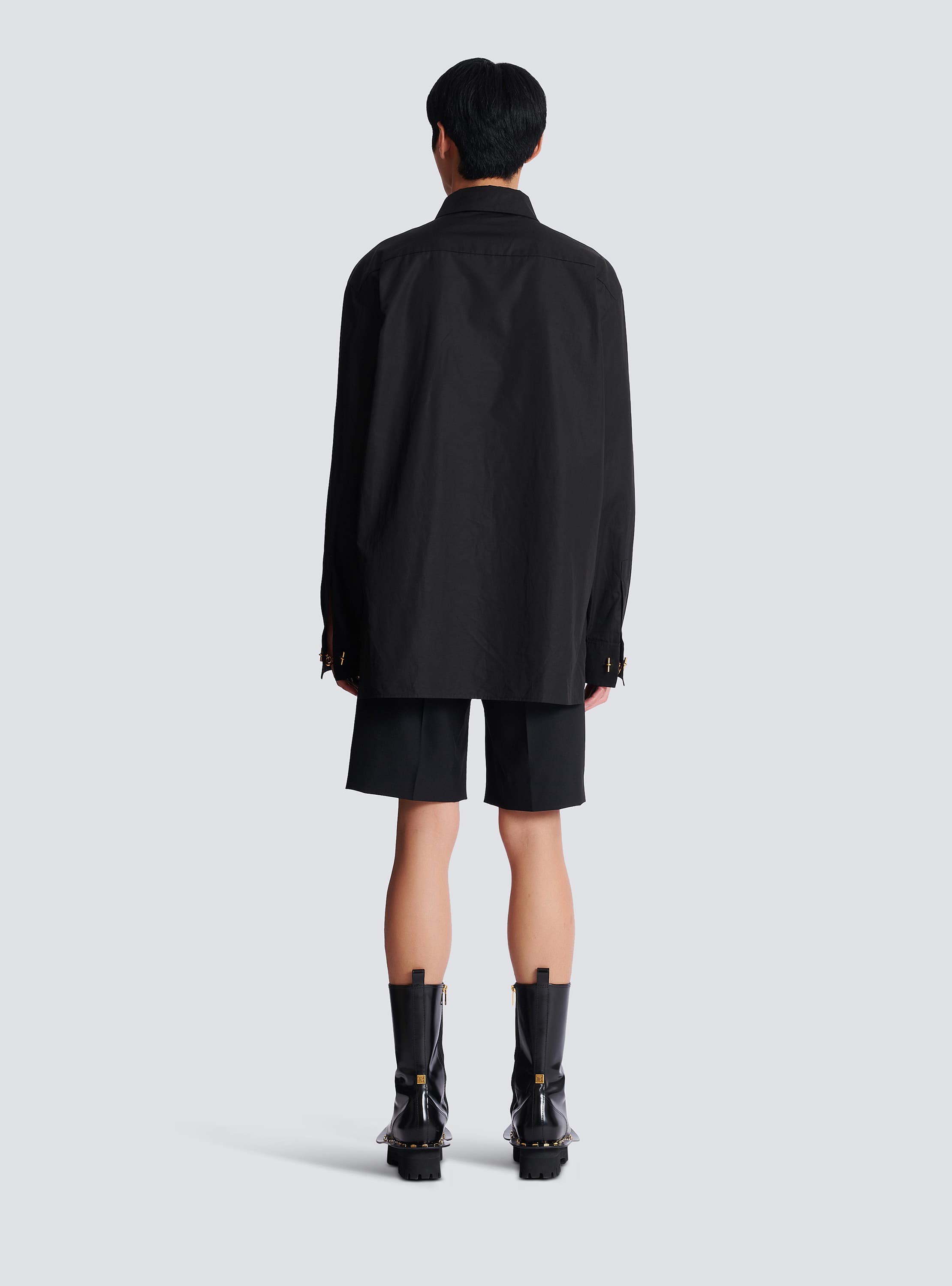 Asymmetric poplin shirt