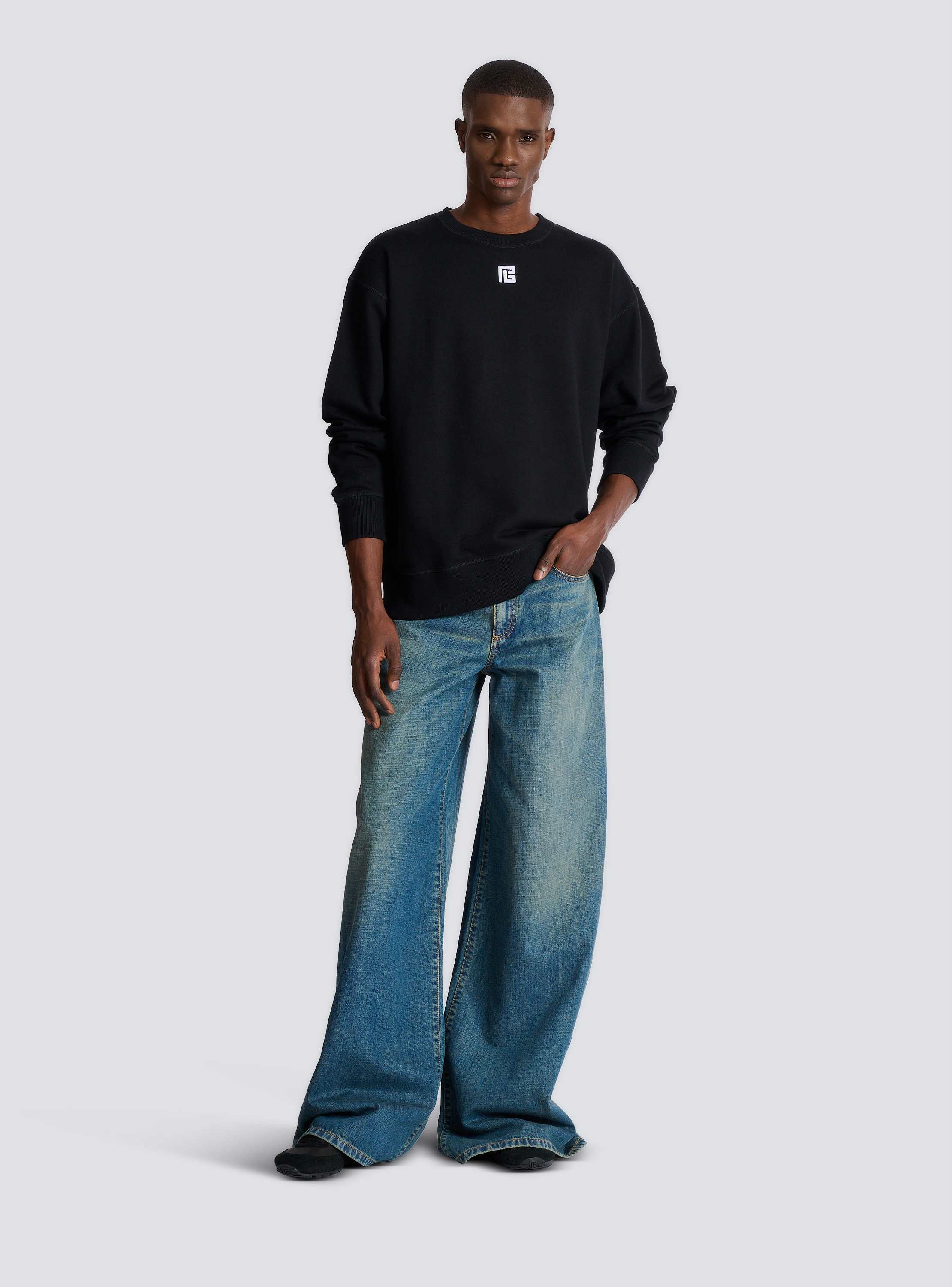 Cotton sweatshirt with PB embroidery