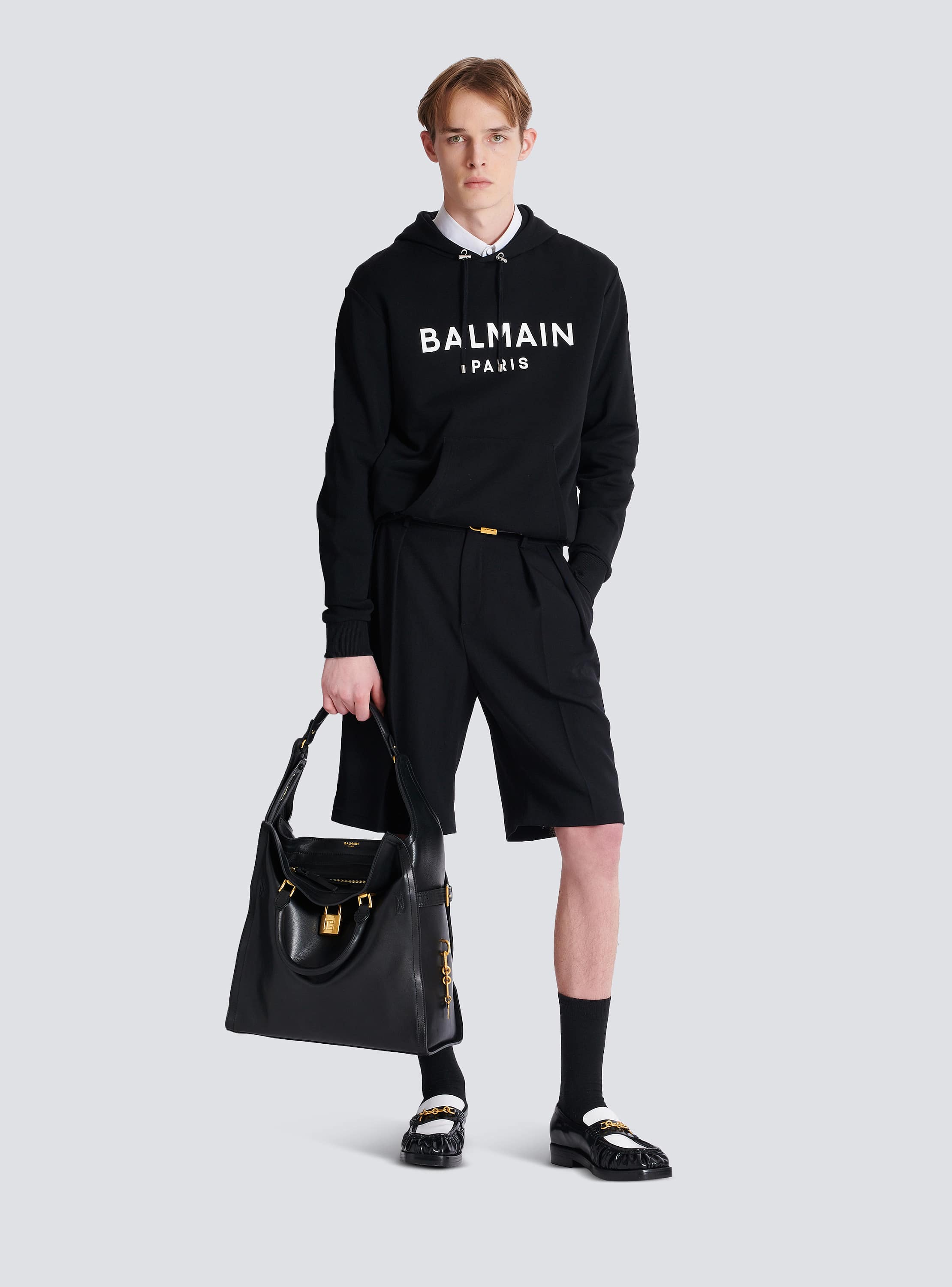 Printed cotton hoodie