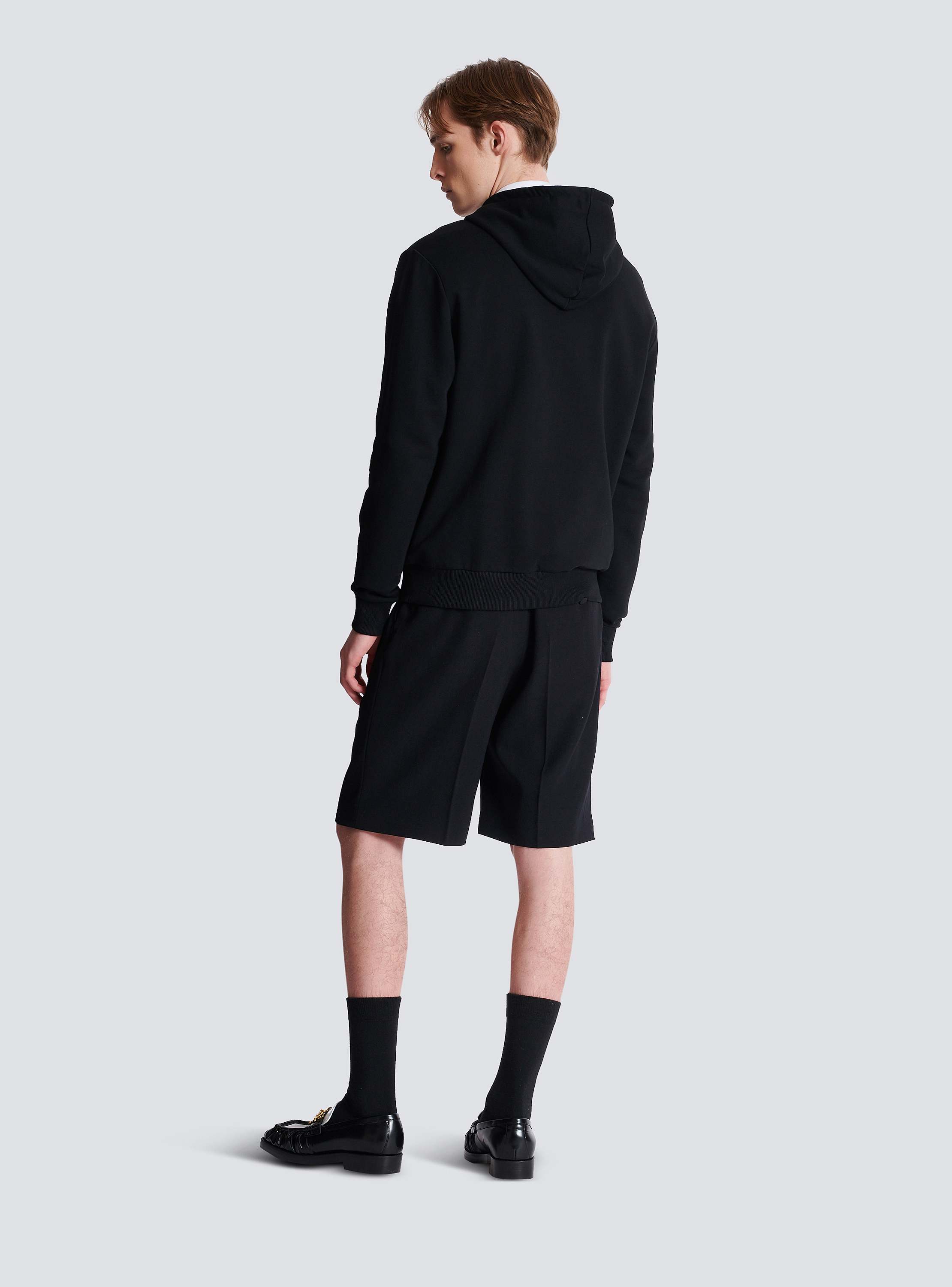 Printed cotton hoodie