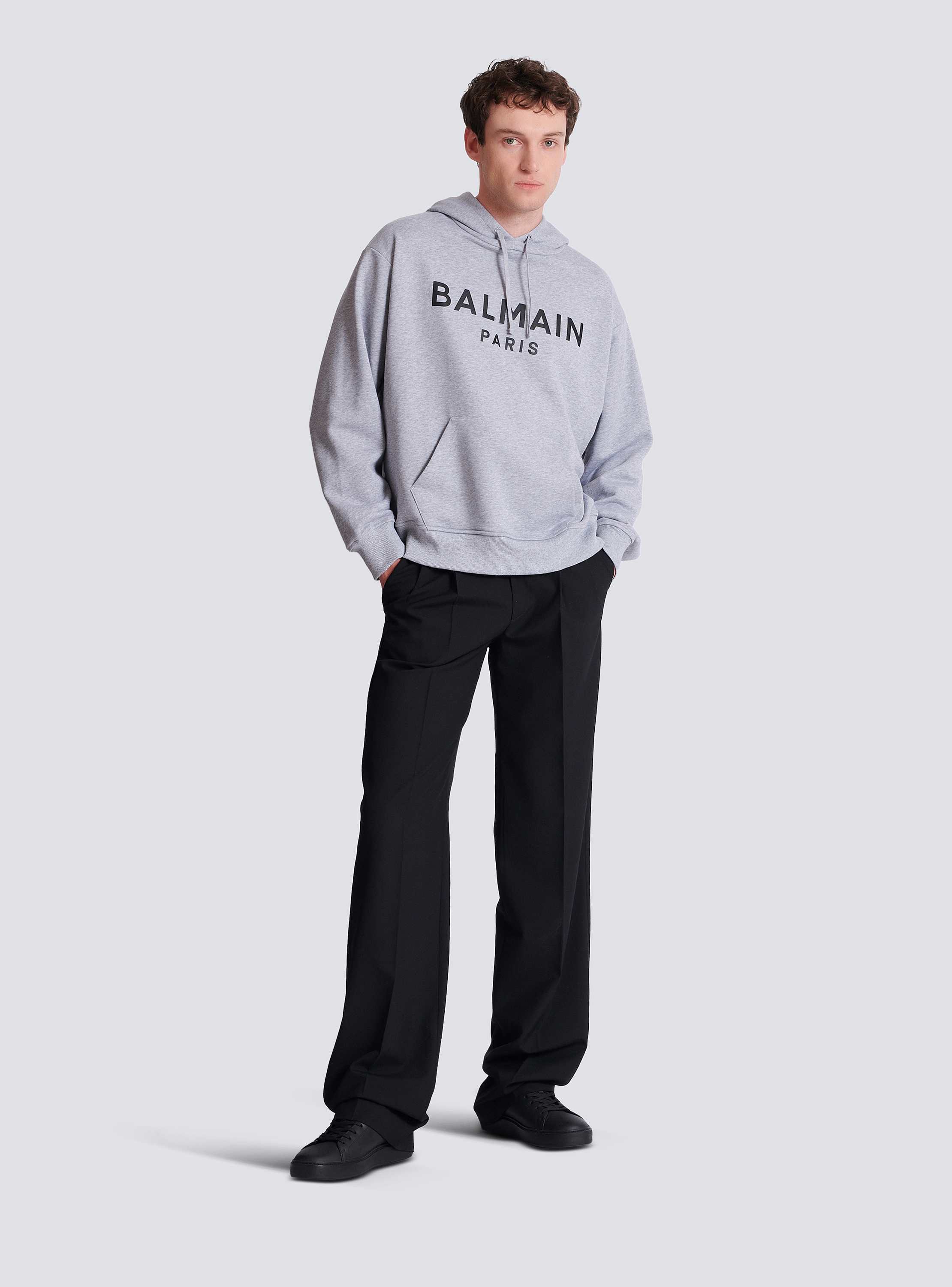 Printed cotton hoodie