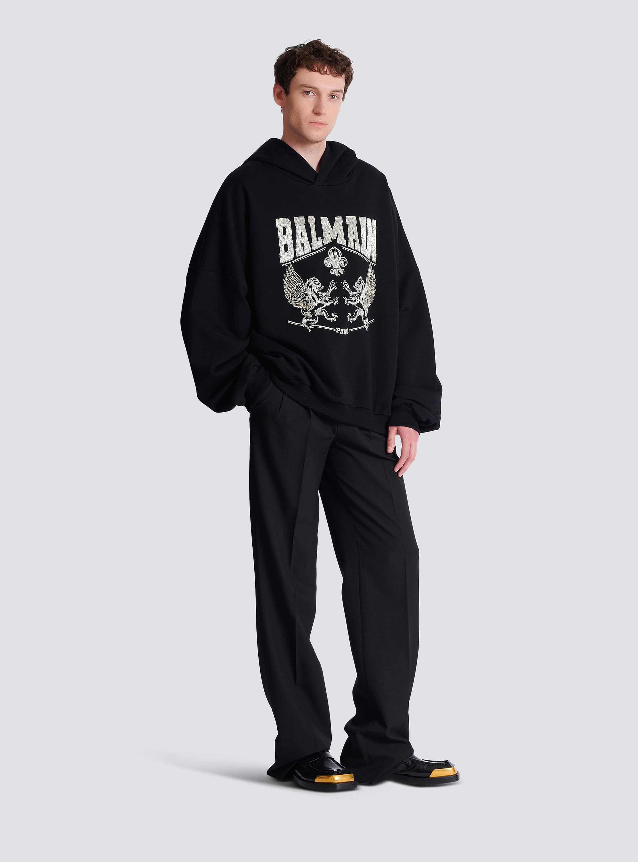 Hoodie with crystal embroidery