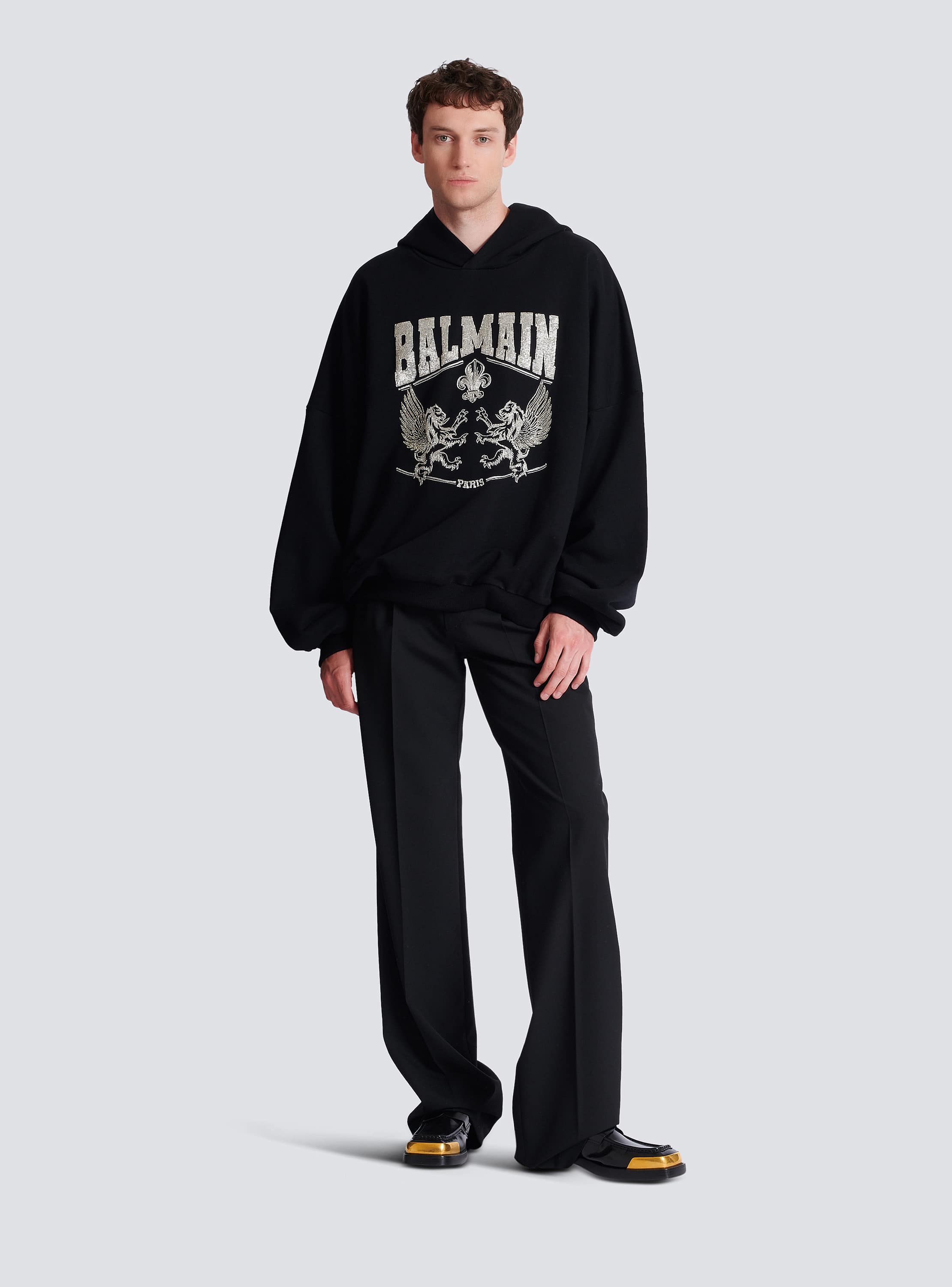 Hoodie with crystal embroidery