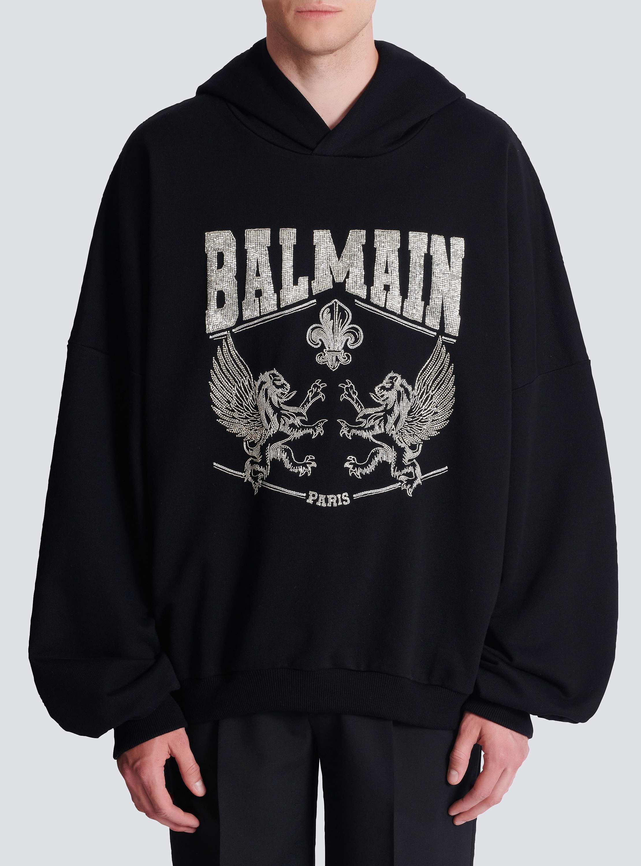 Hoodie with crystal embroidery