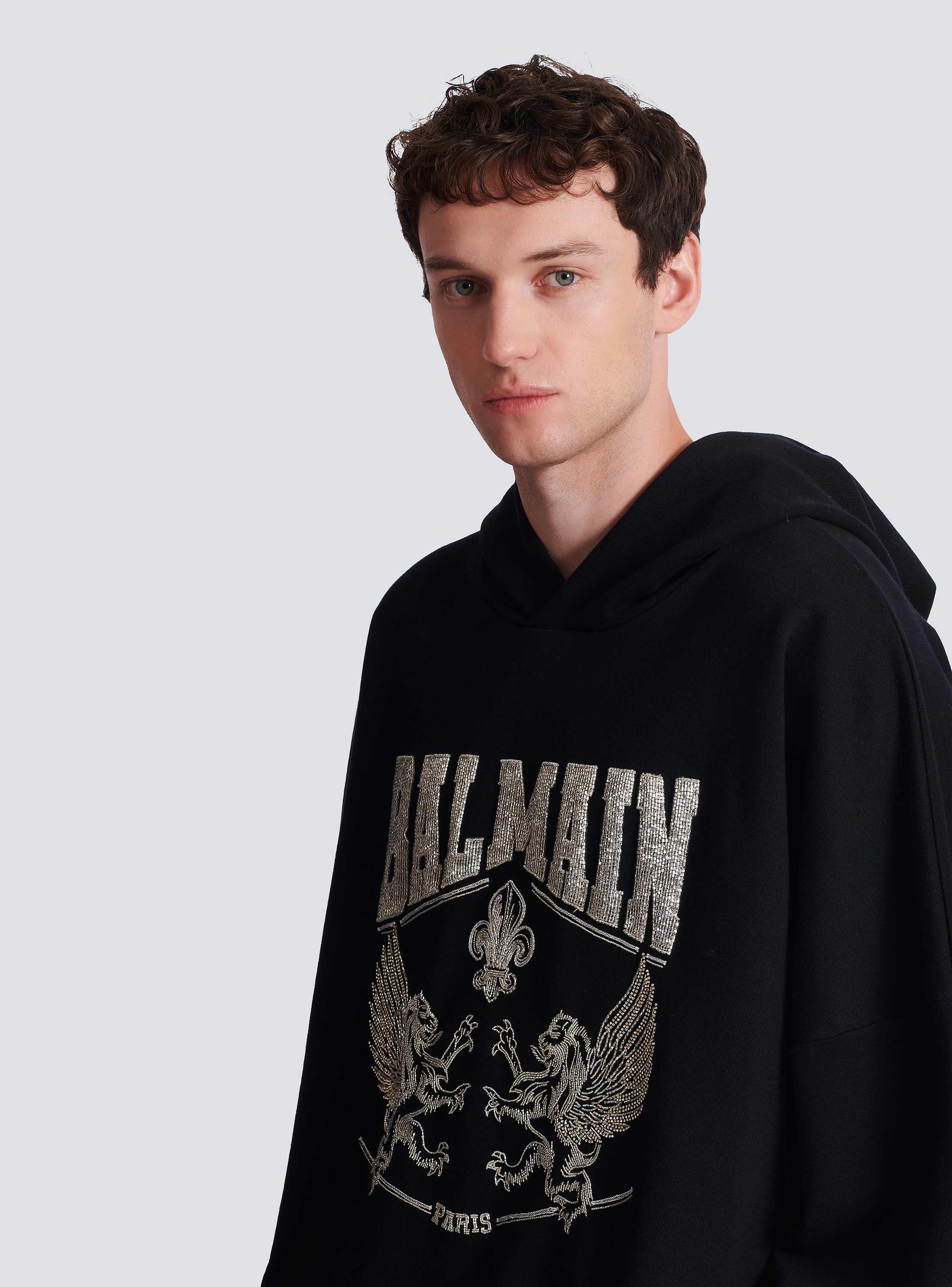 Hoodie with crystal embroidery