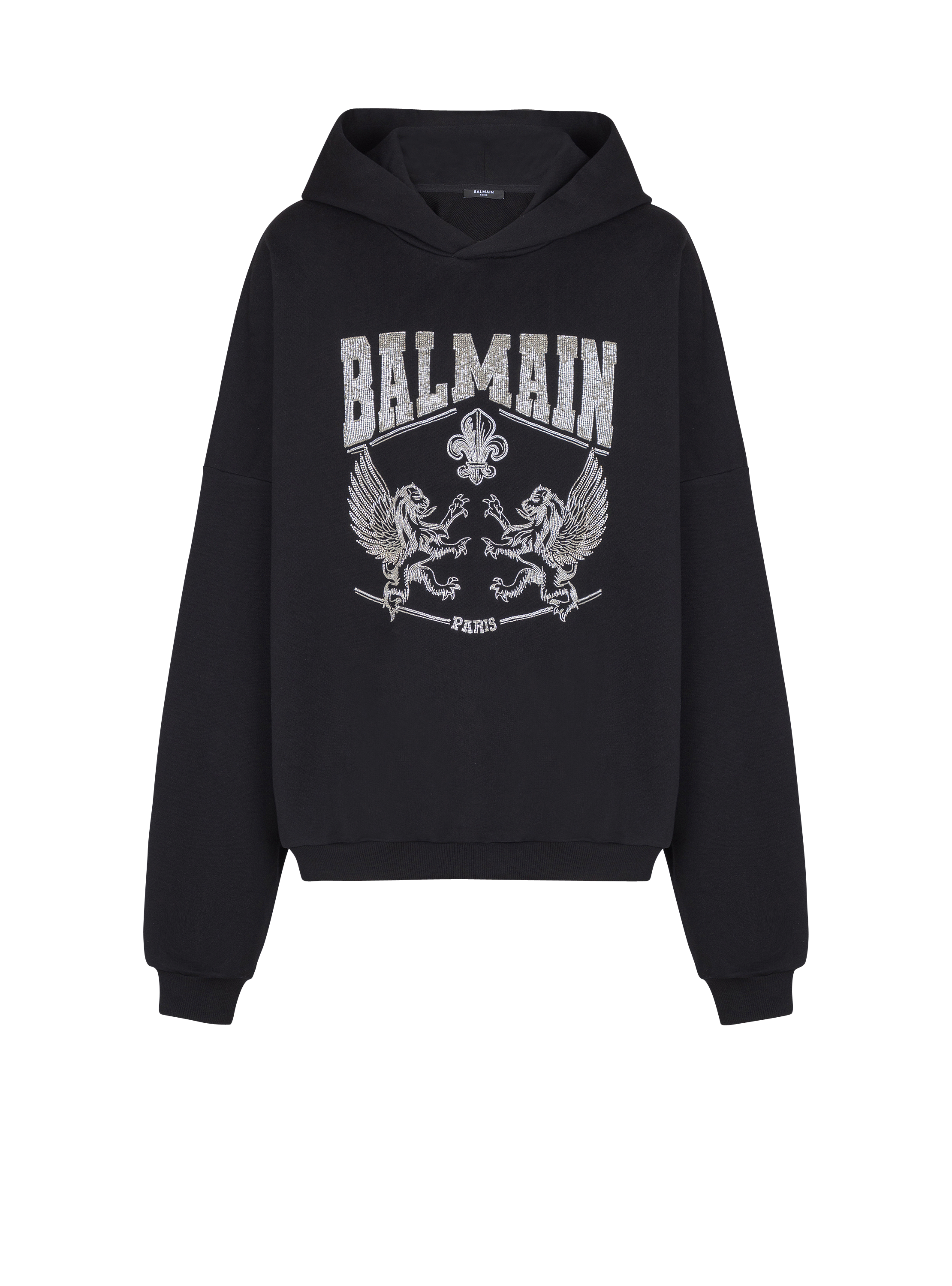 Hoodie with crystal embroidery