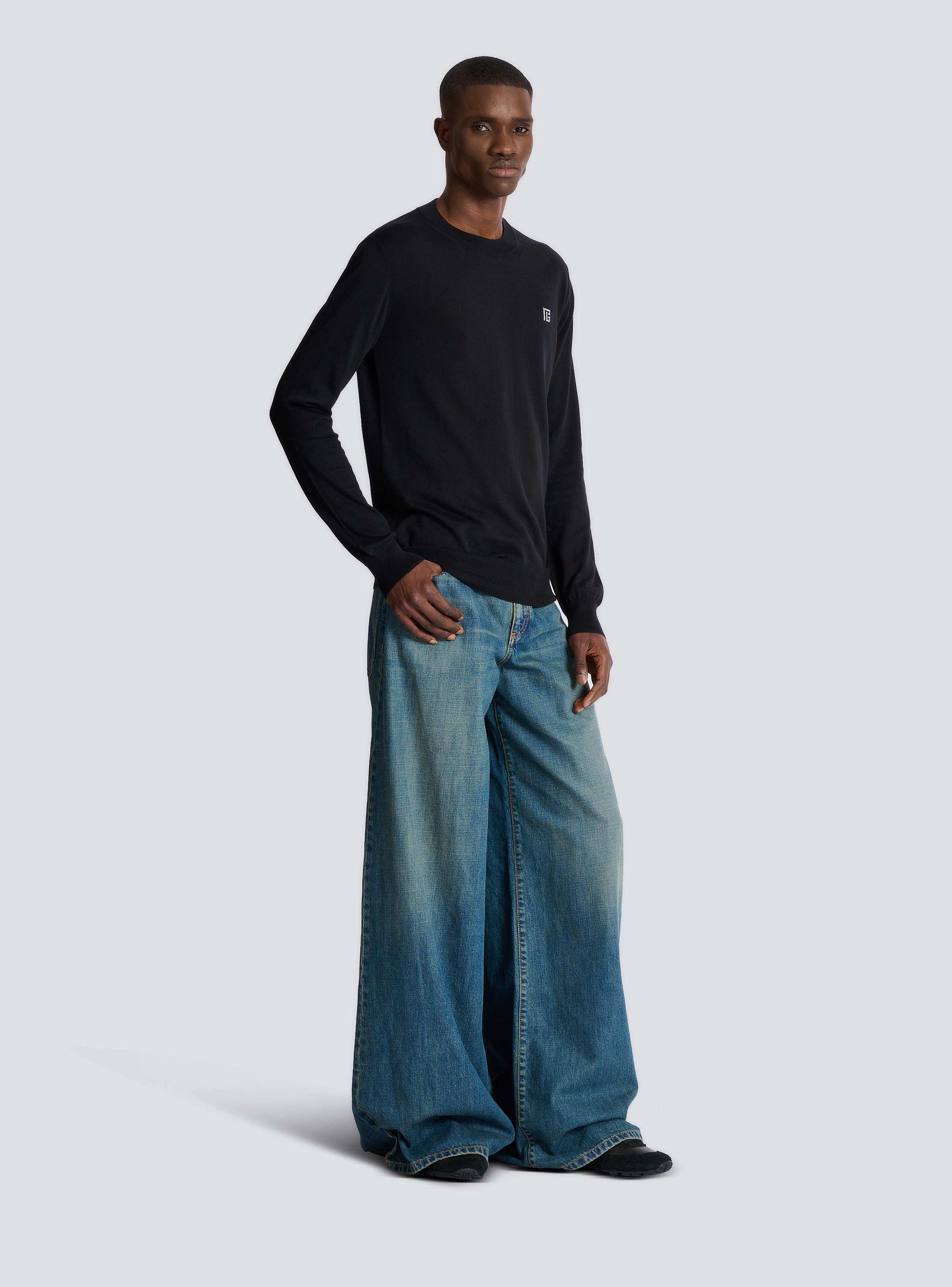 Fine silk and cotton jumper