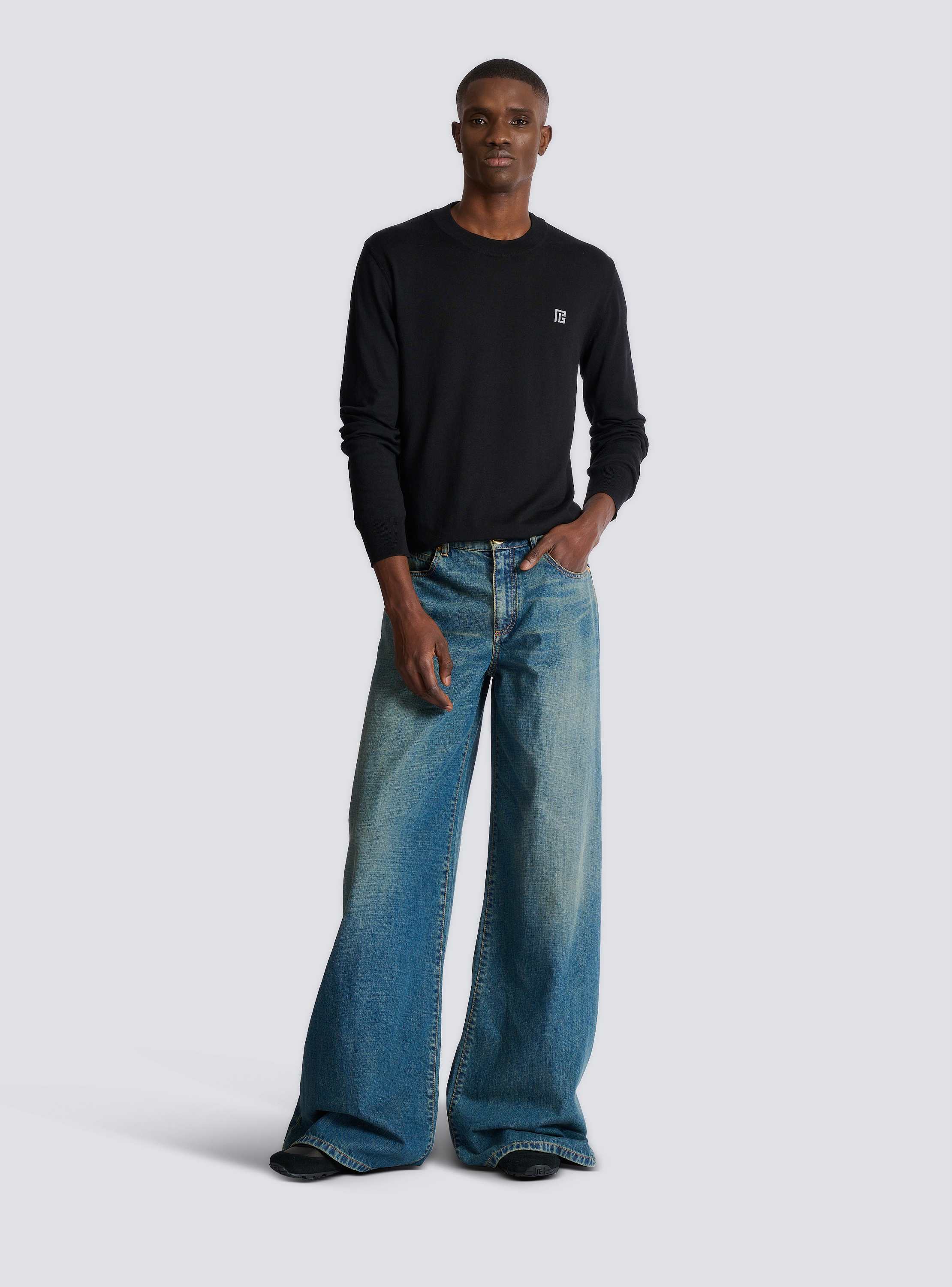 Fine silk and cotton jumper