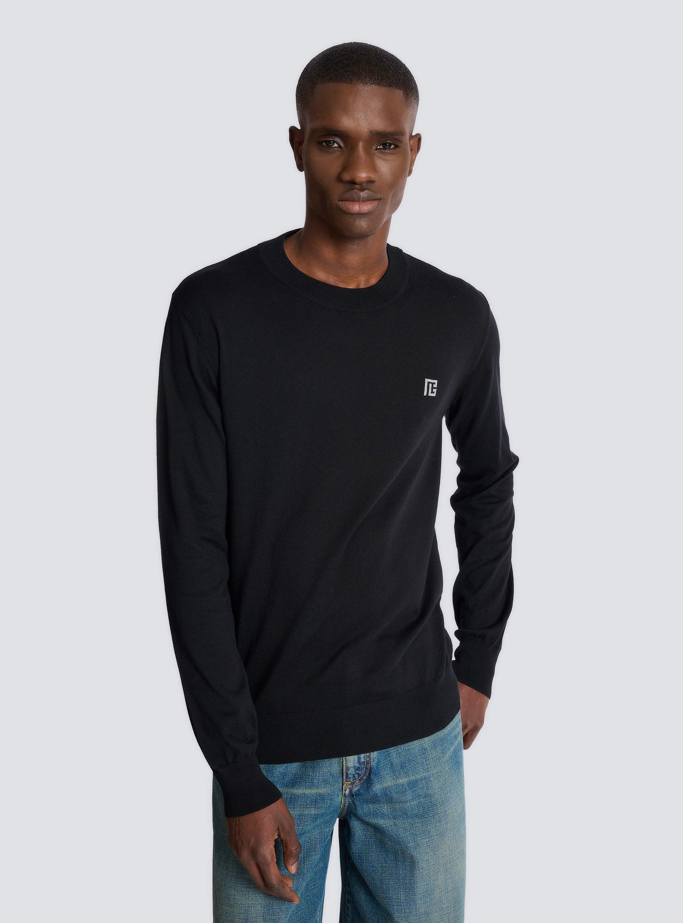 Fine silk and cotton jumper