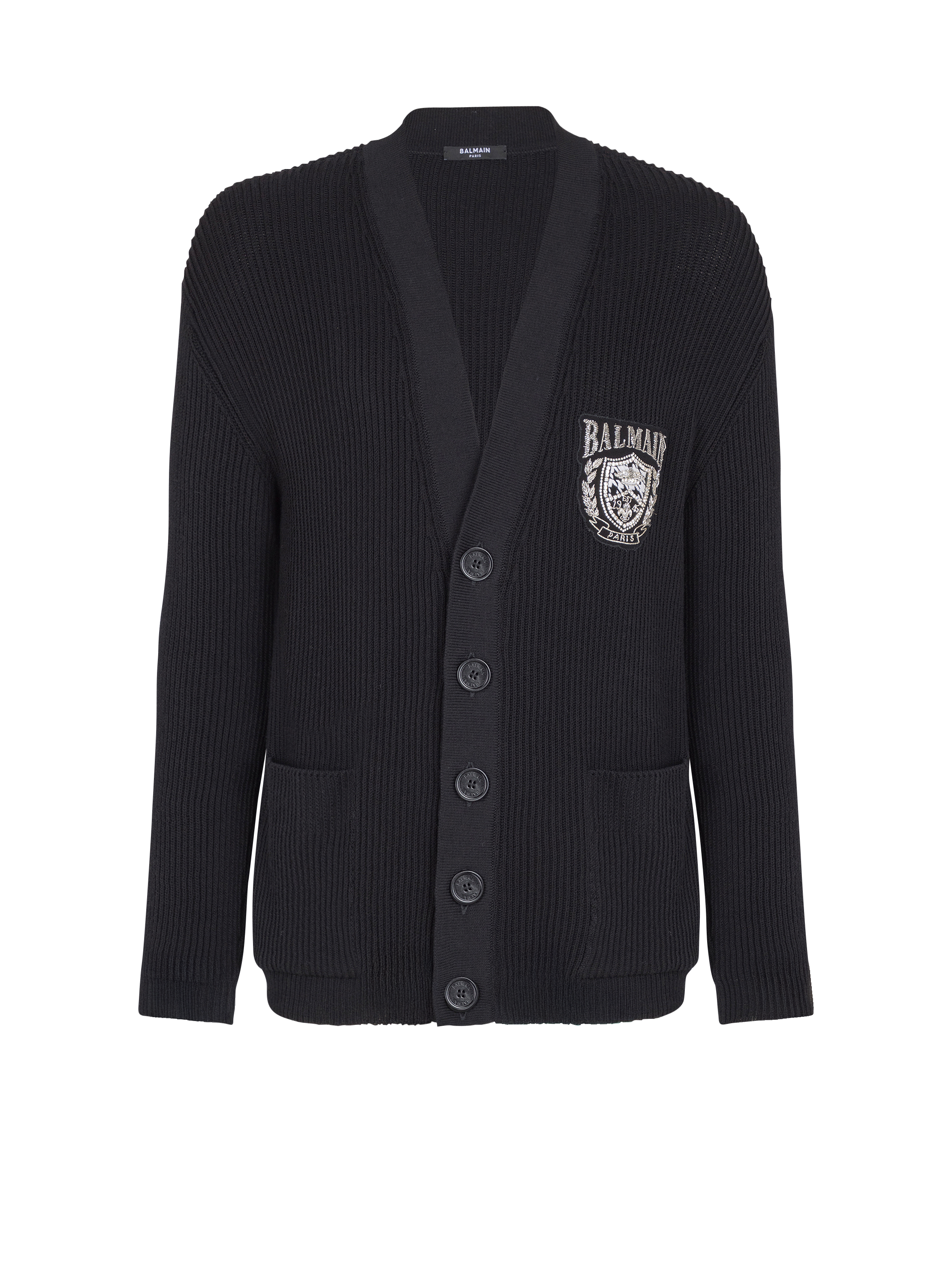 Cotton tube-knit cardigan