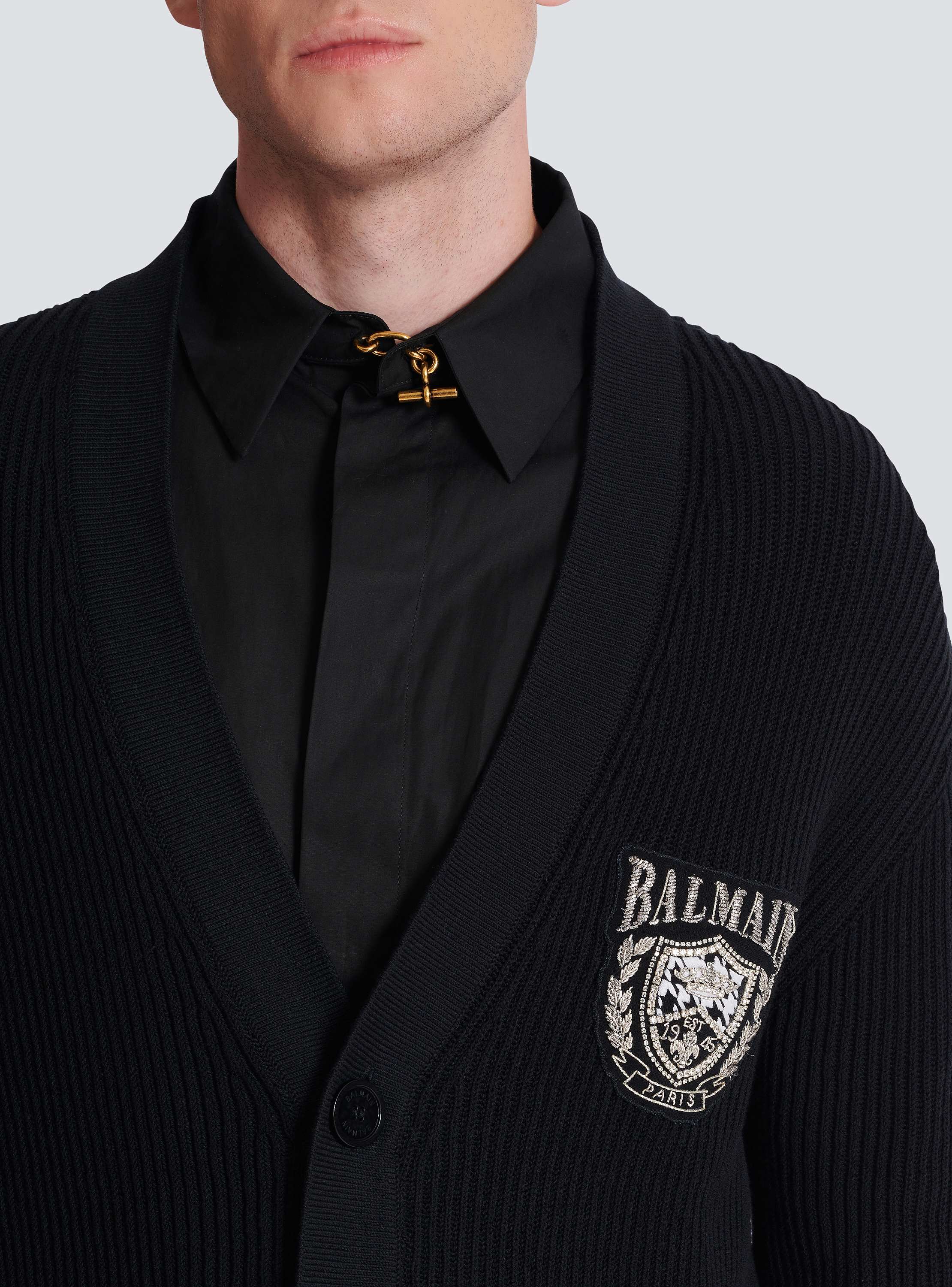 Cotton tube-knit cardigan