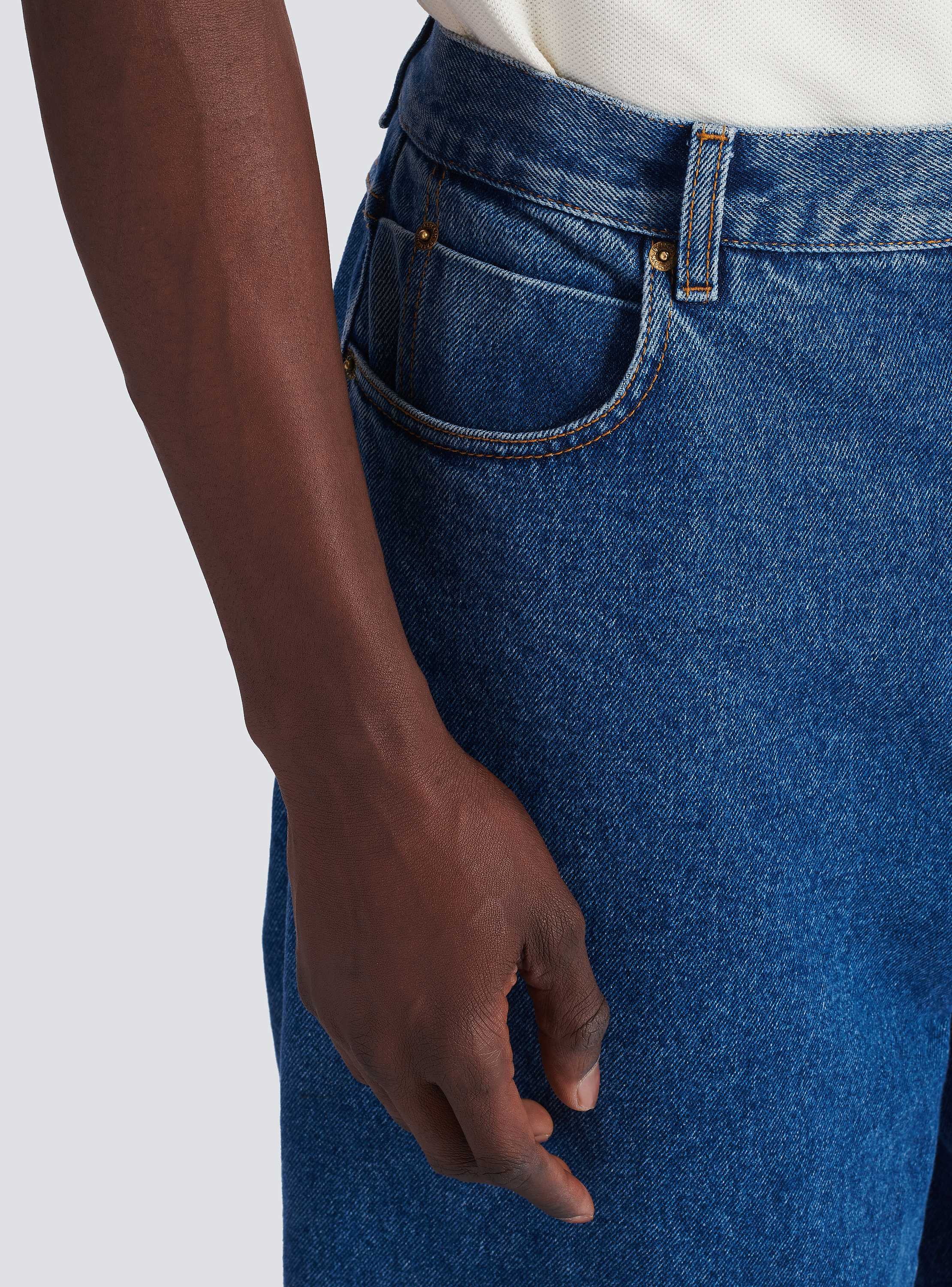 Blue denim wide-leg jeans