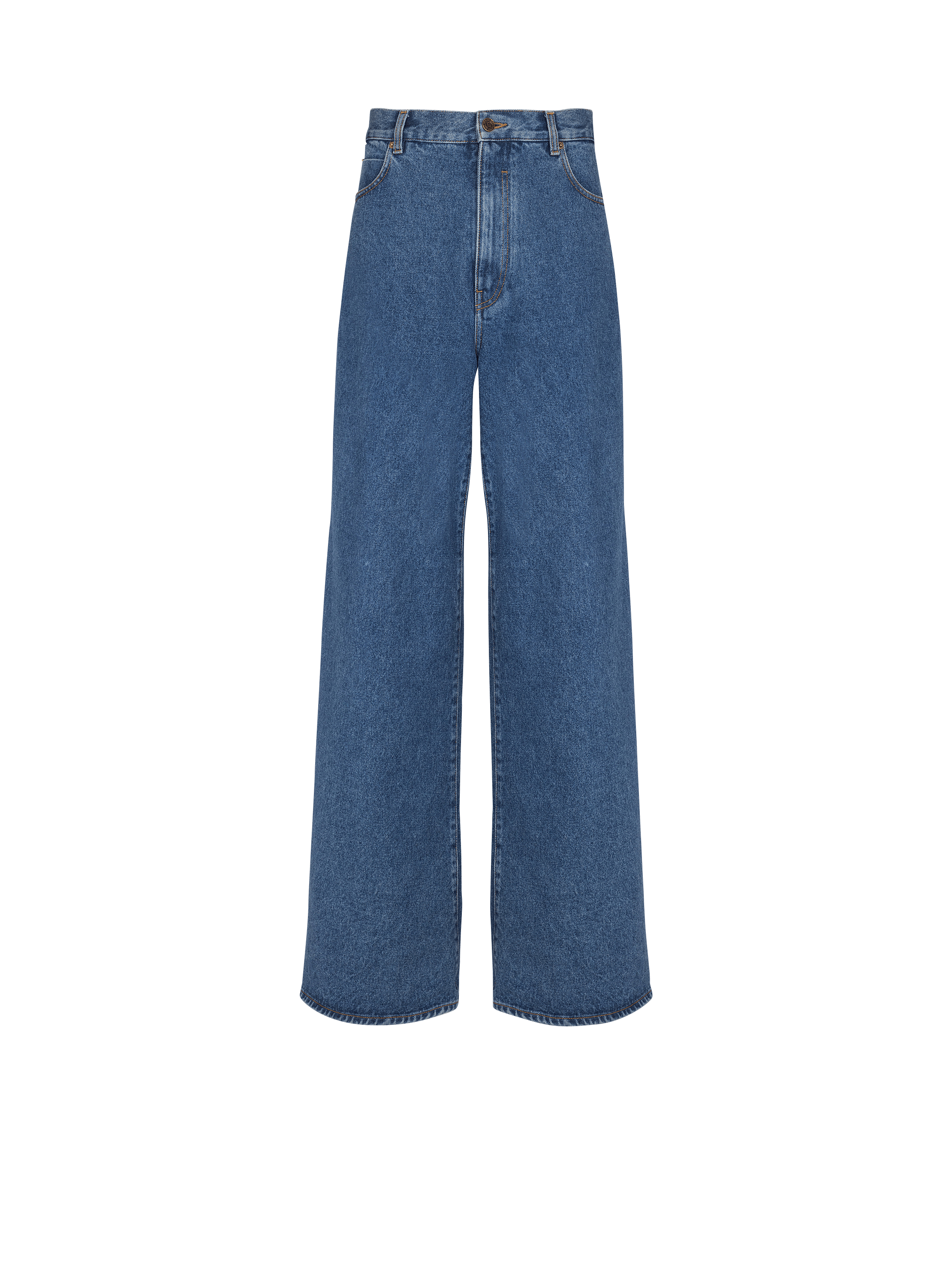 Blue denim wide-leg jeans