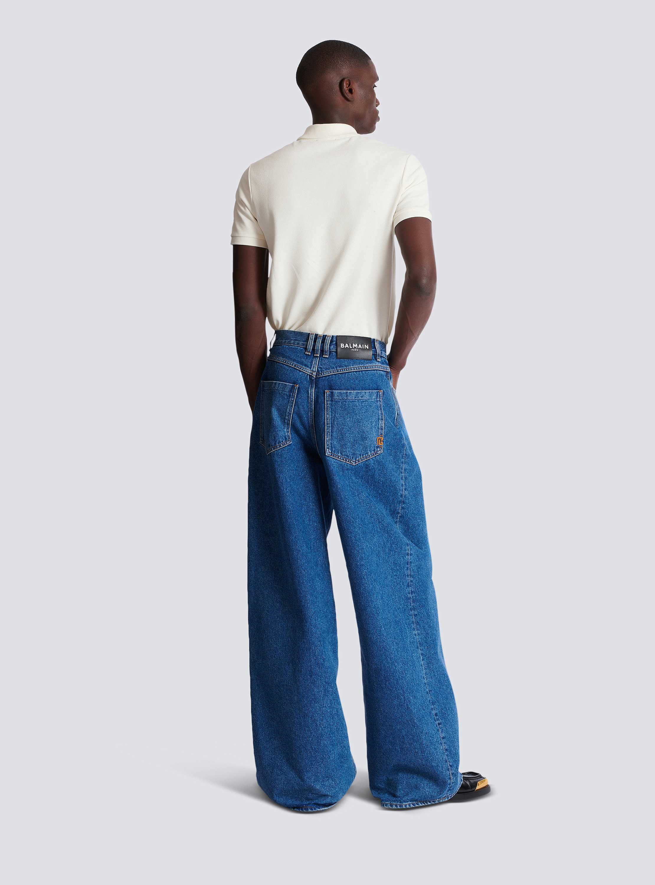 Blue denim wide-leg jeans