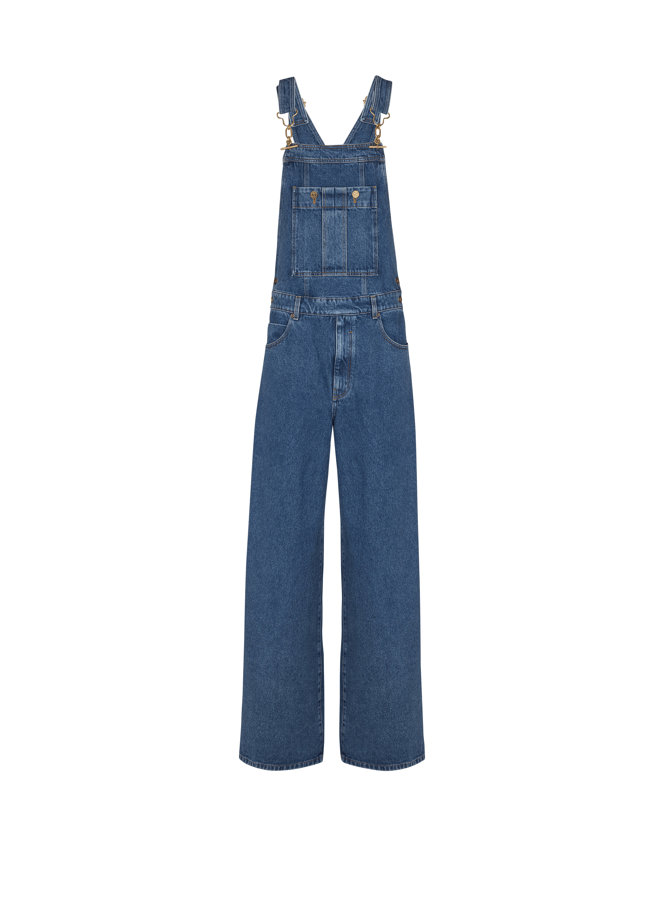 Dark blue denim dungarees