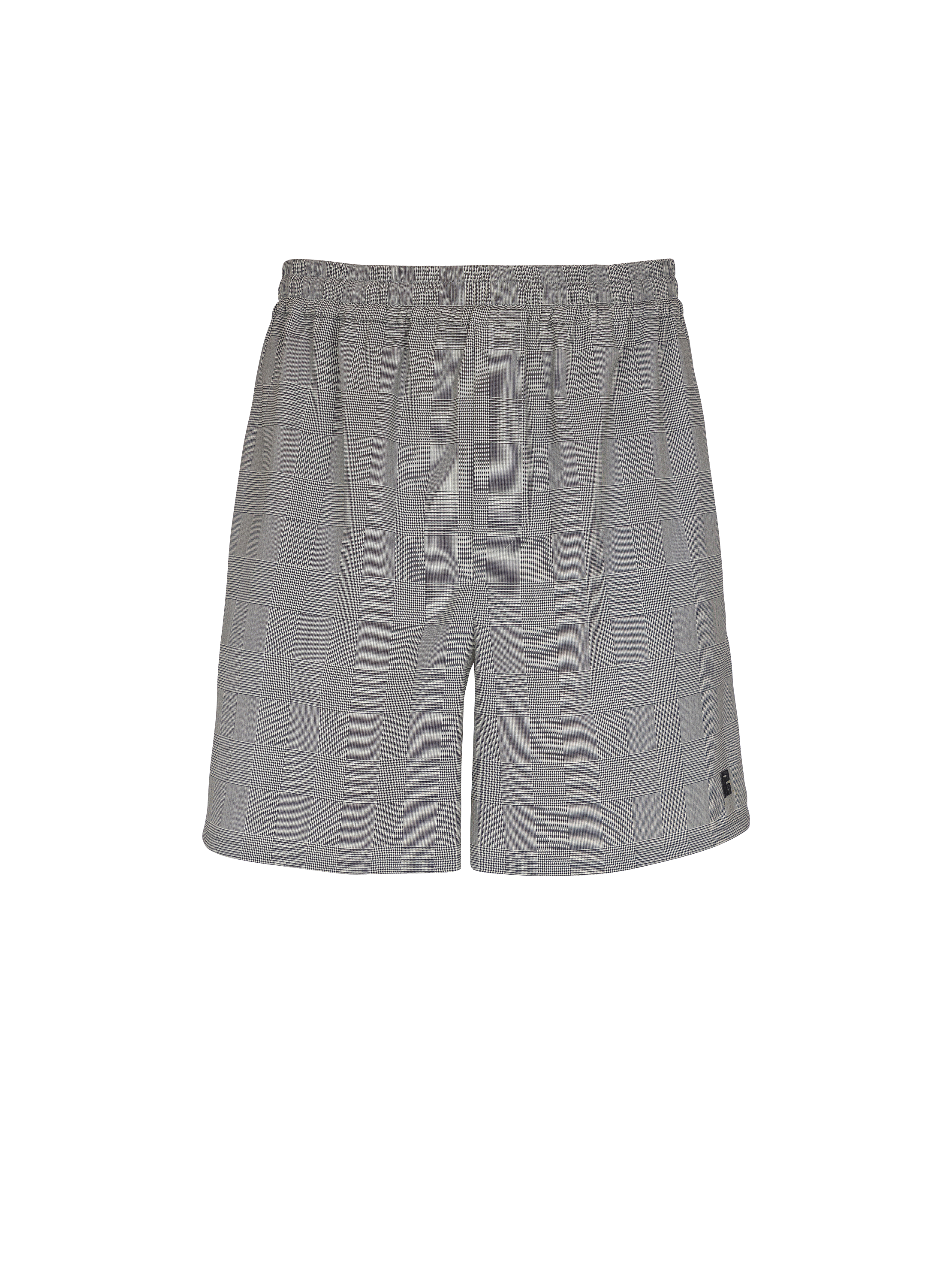 Relaxed shorts in Prince of Wales satin