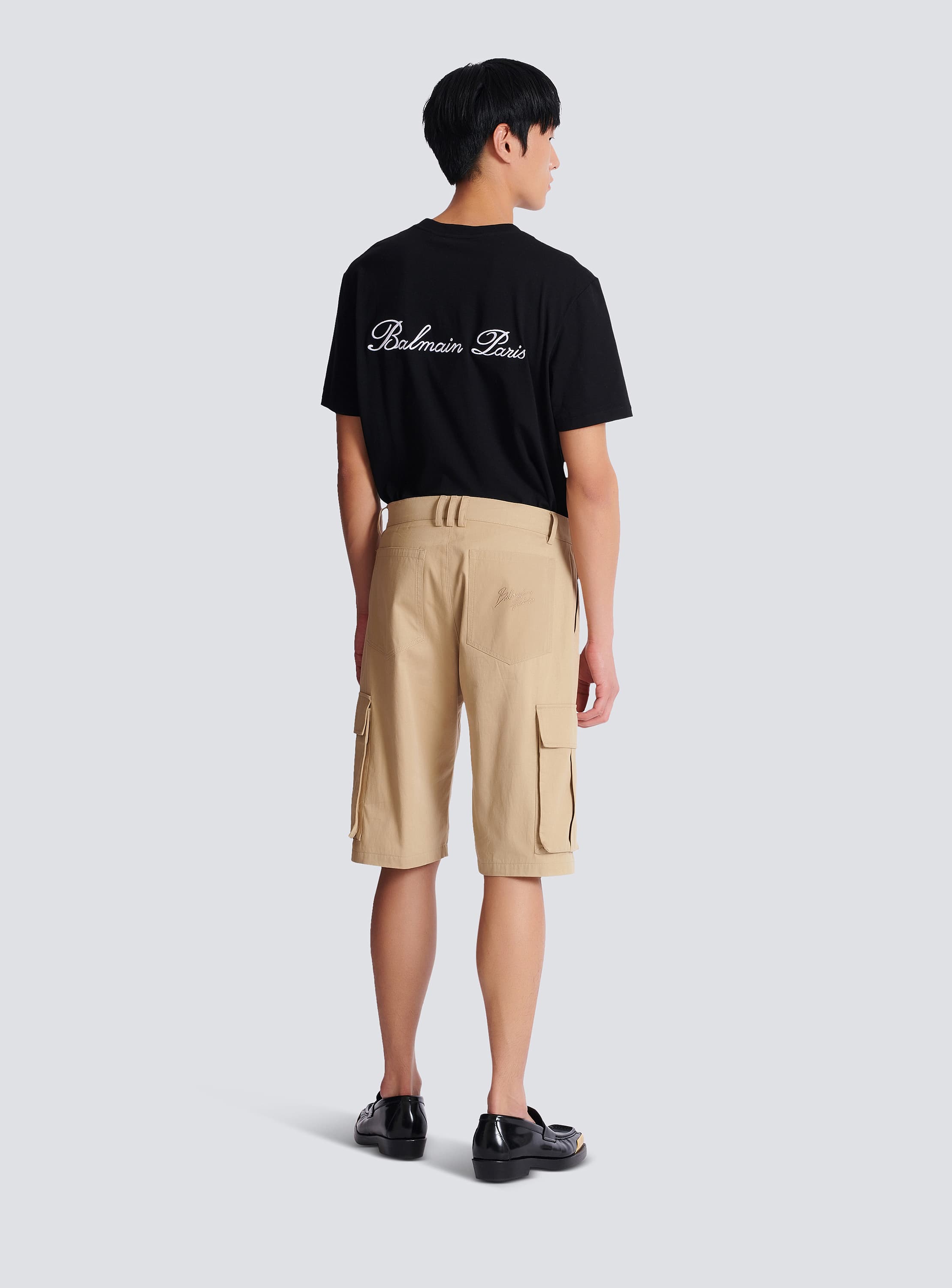 Cotton canvas cargo Bermuda shorts
