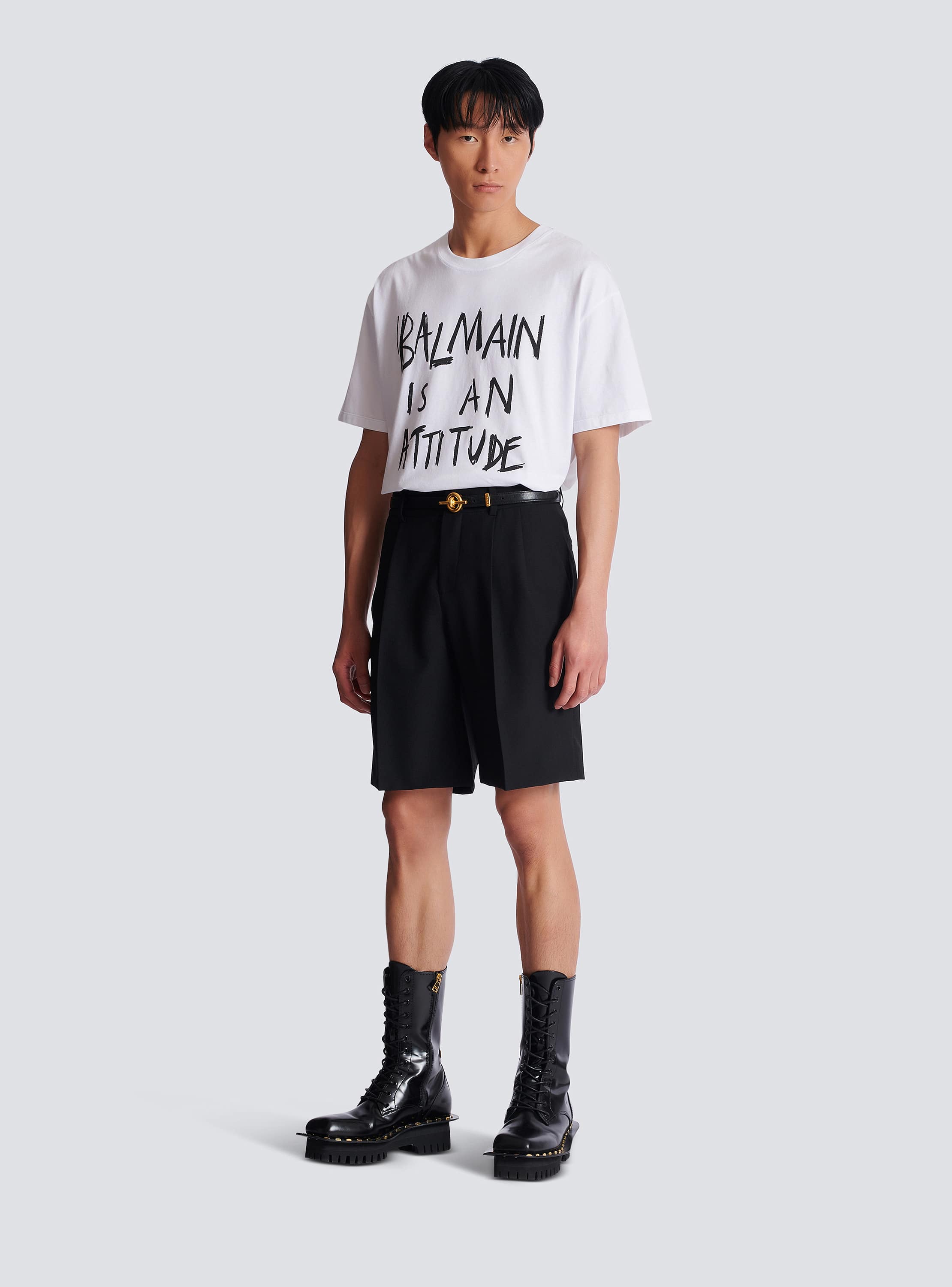 Wool darted Bermuda shorts