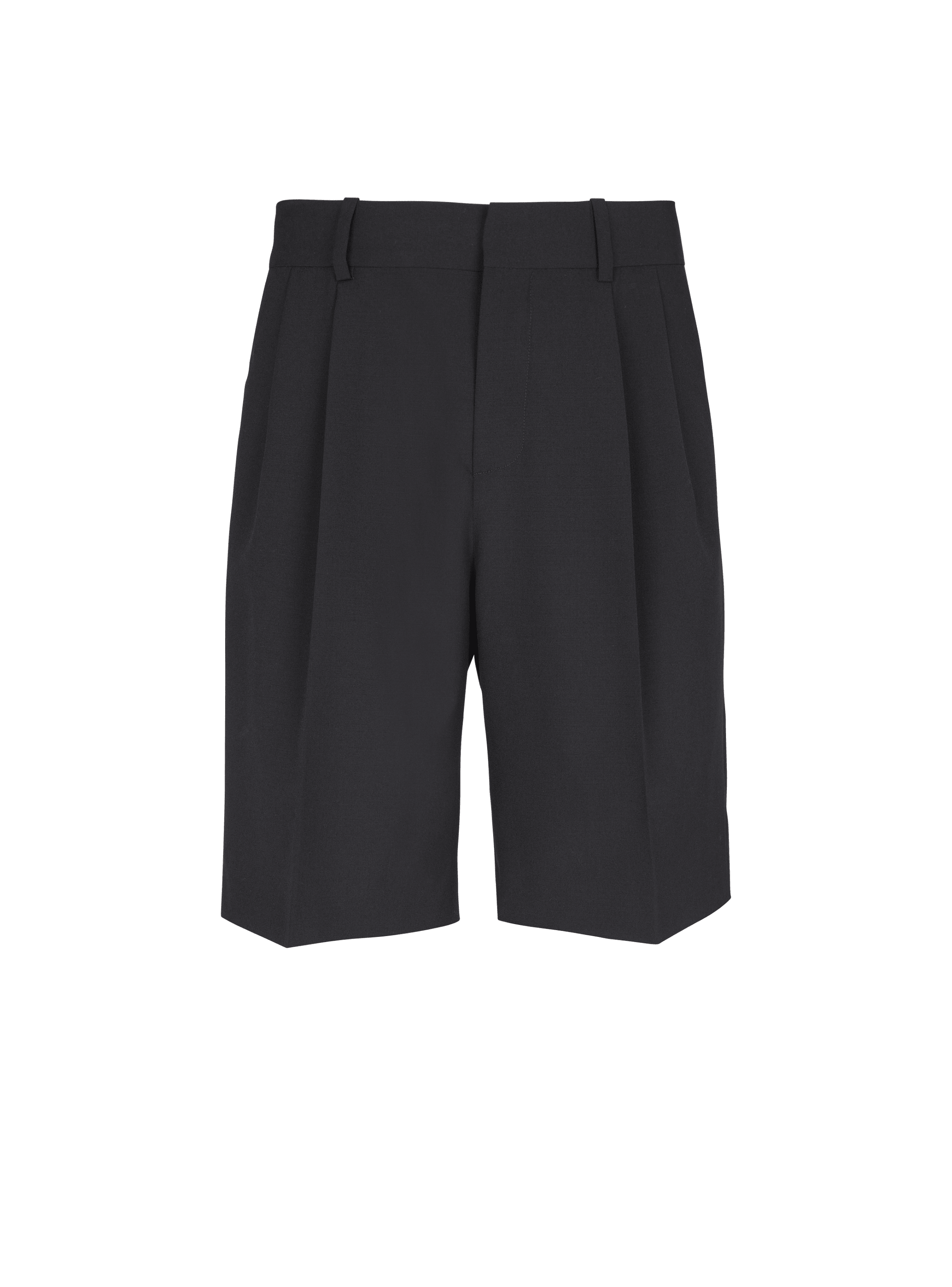 Wool darted Bermuda shorts