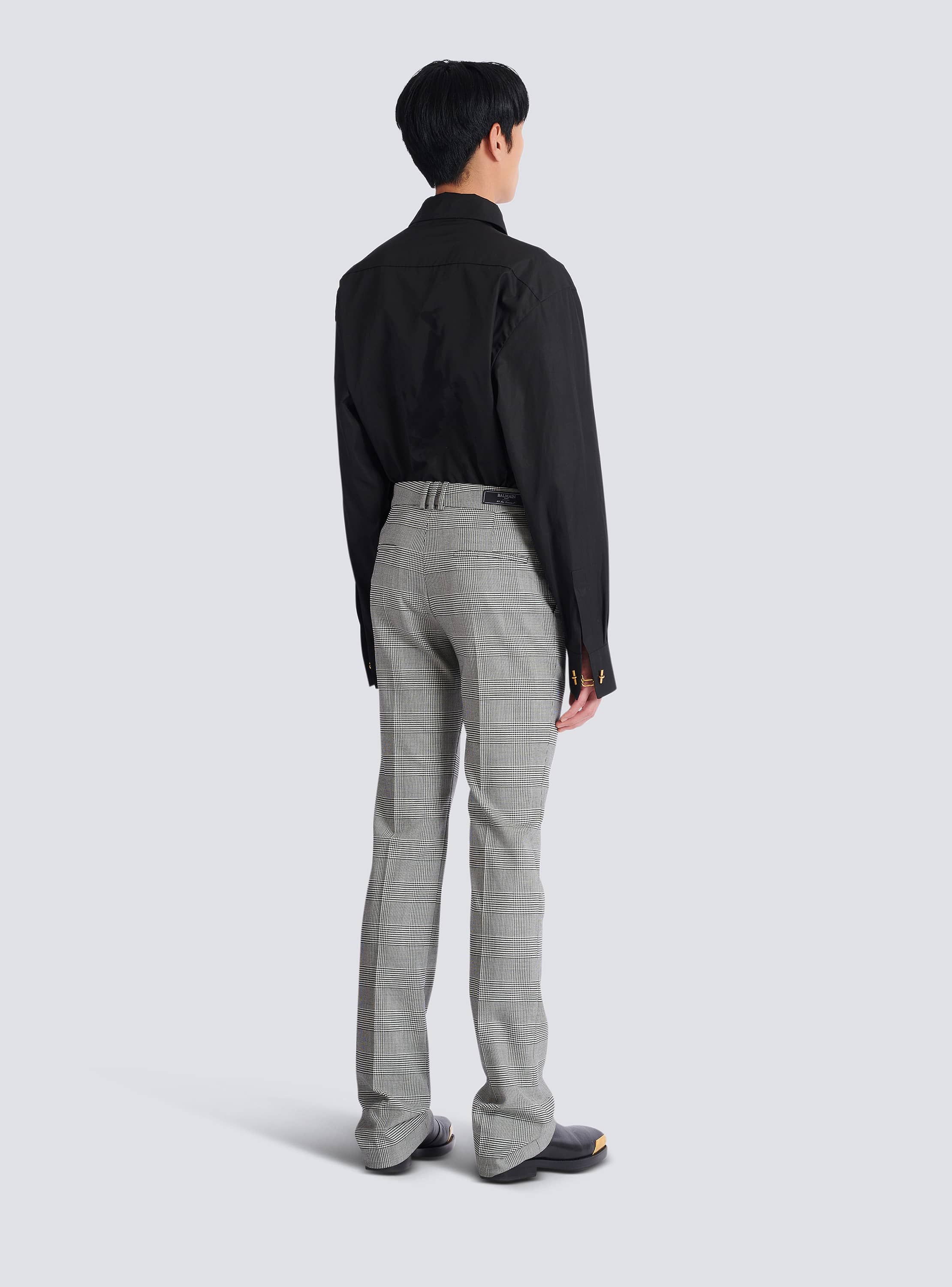 Darted trousers in Prince of Wales wool