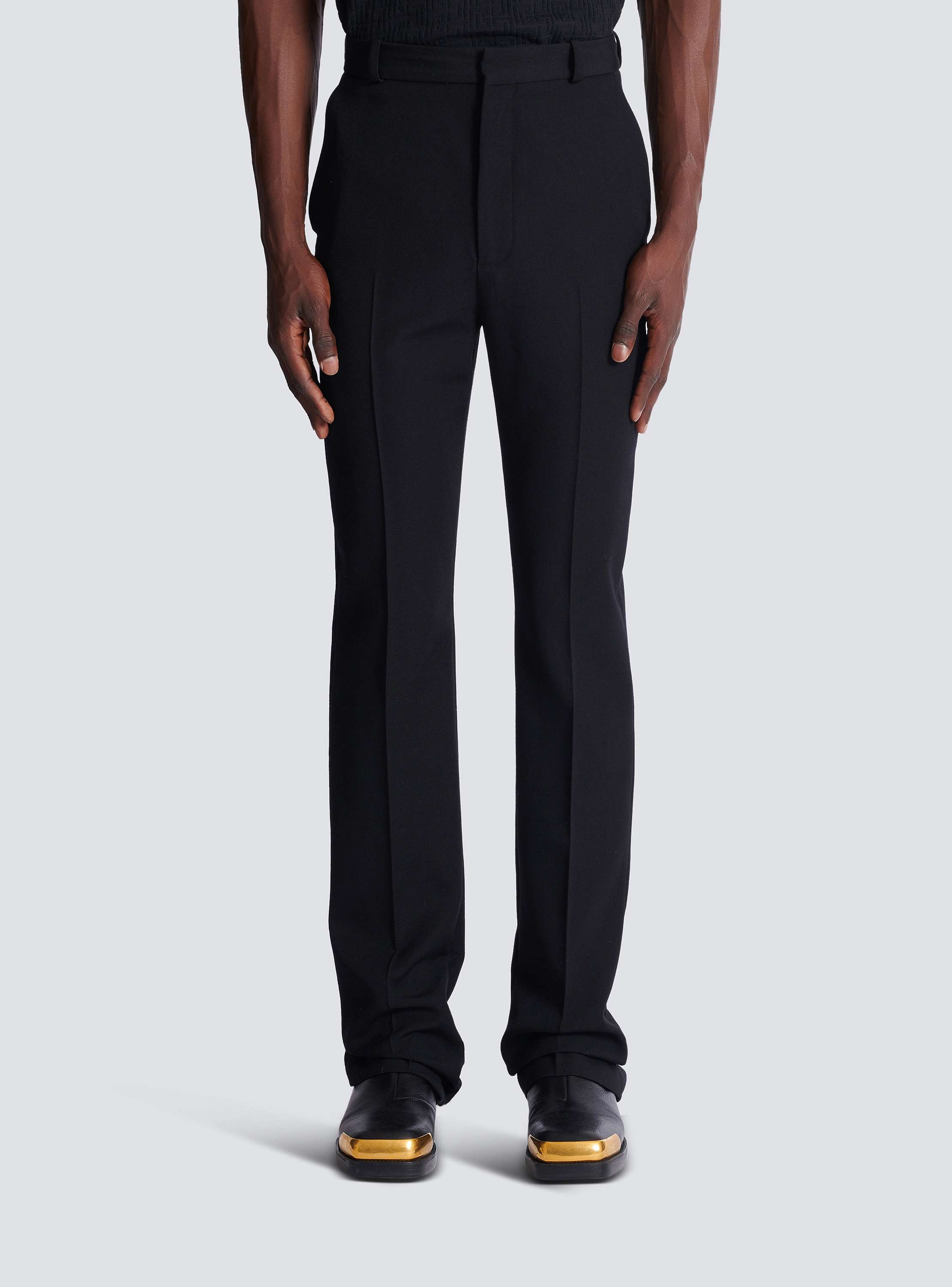 Wool darted trousers