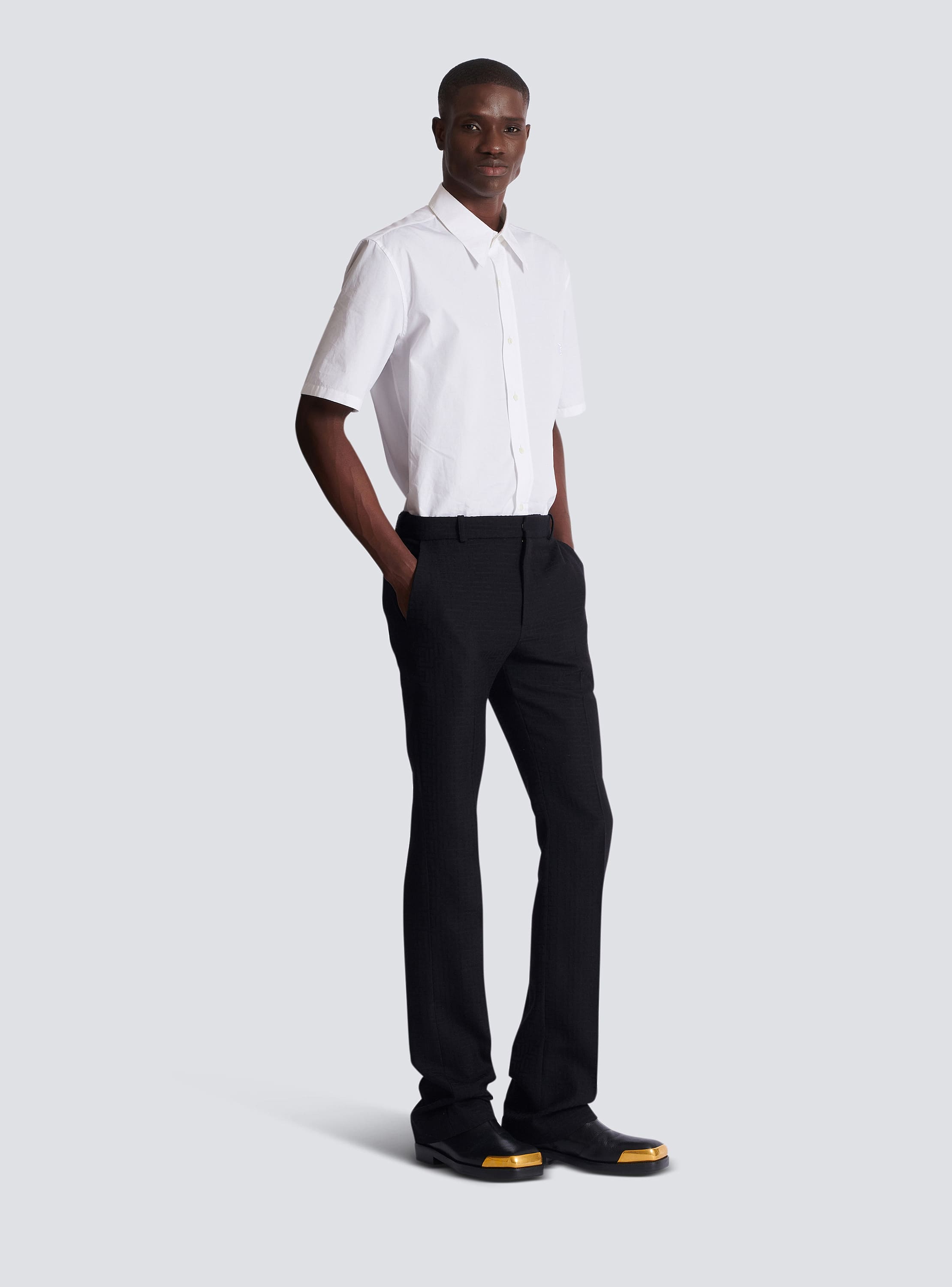 Darted grain de poudre trousers