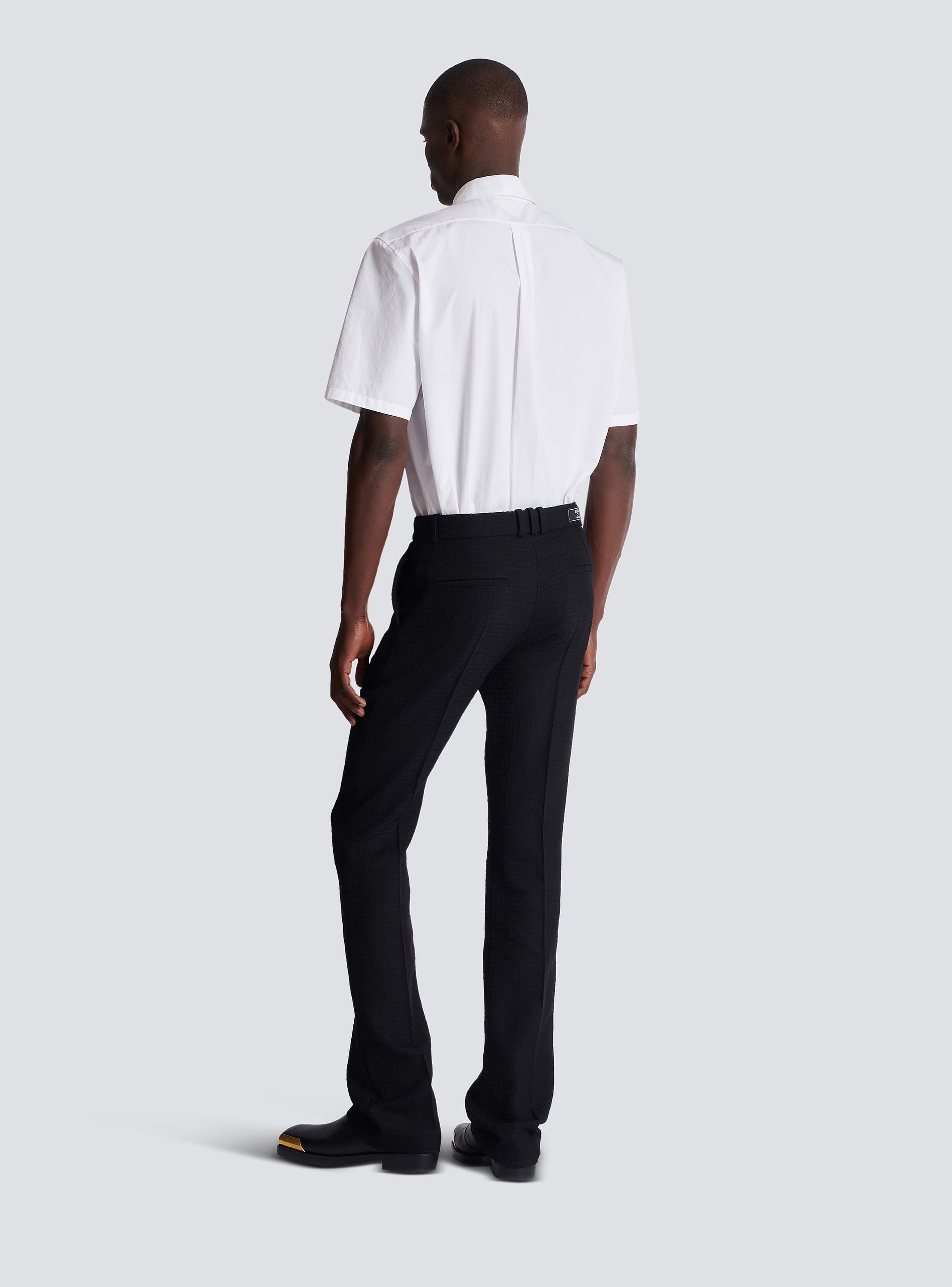 Darted grain de poudre trousers